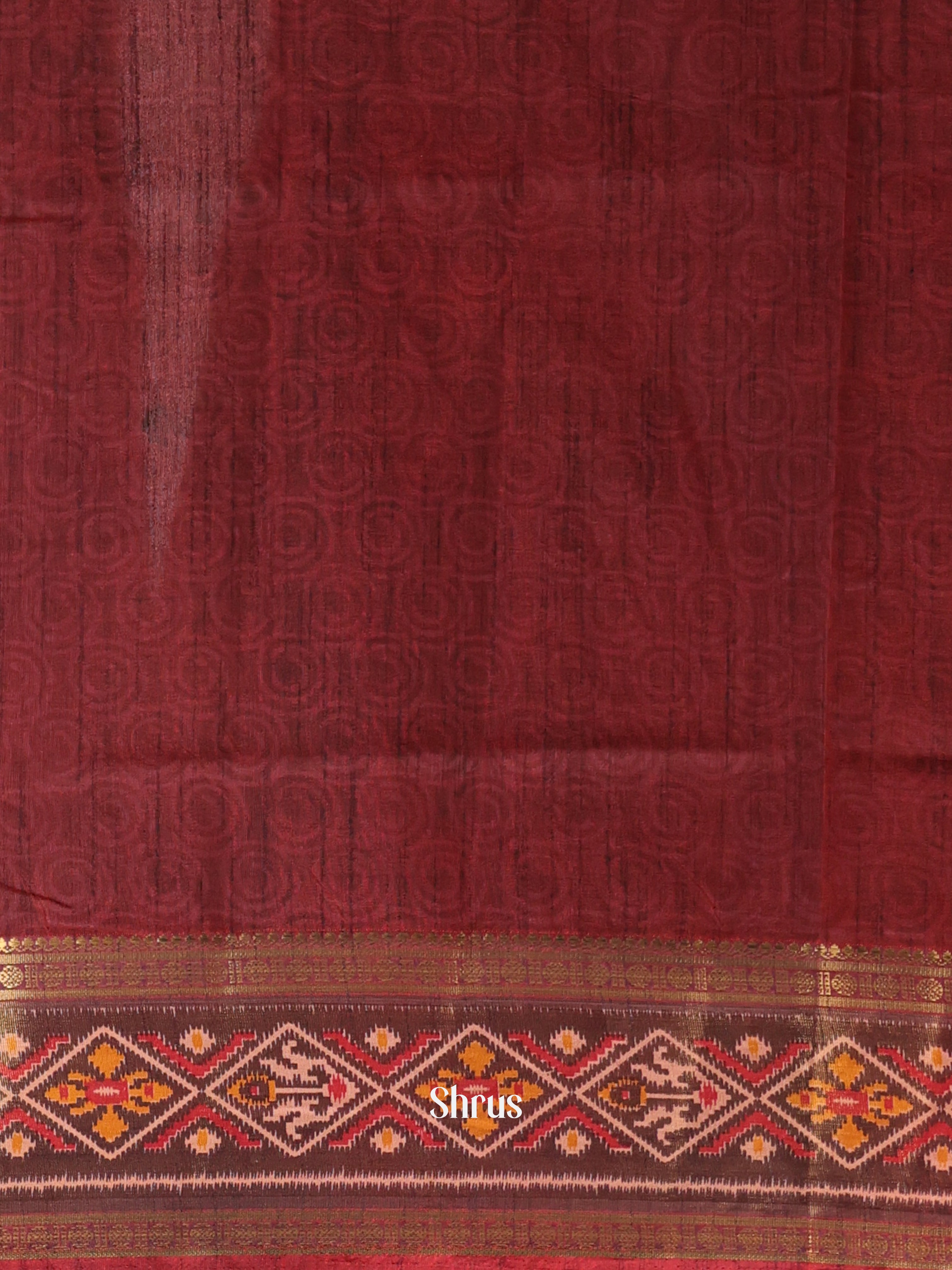 Red & Brown - Semi Patola Saree - Shop on Shrus.com