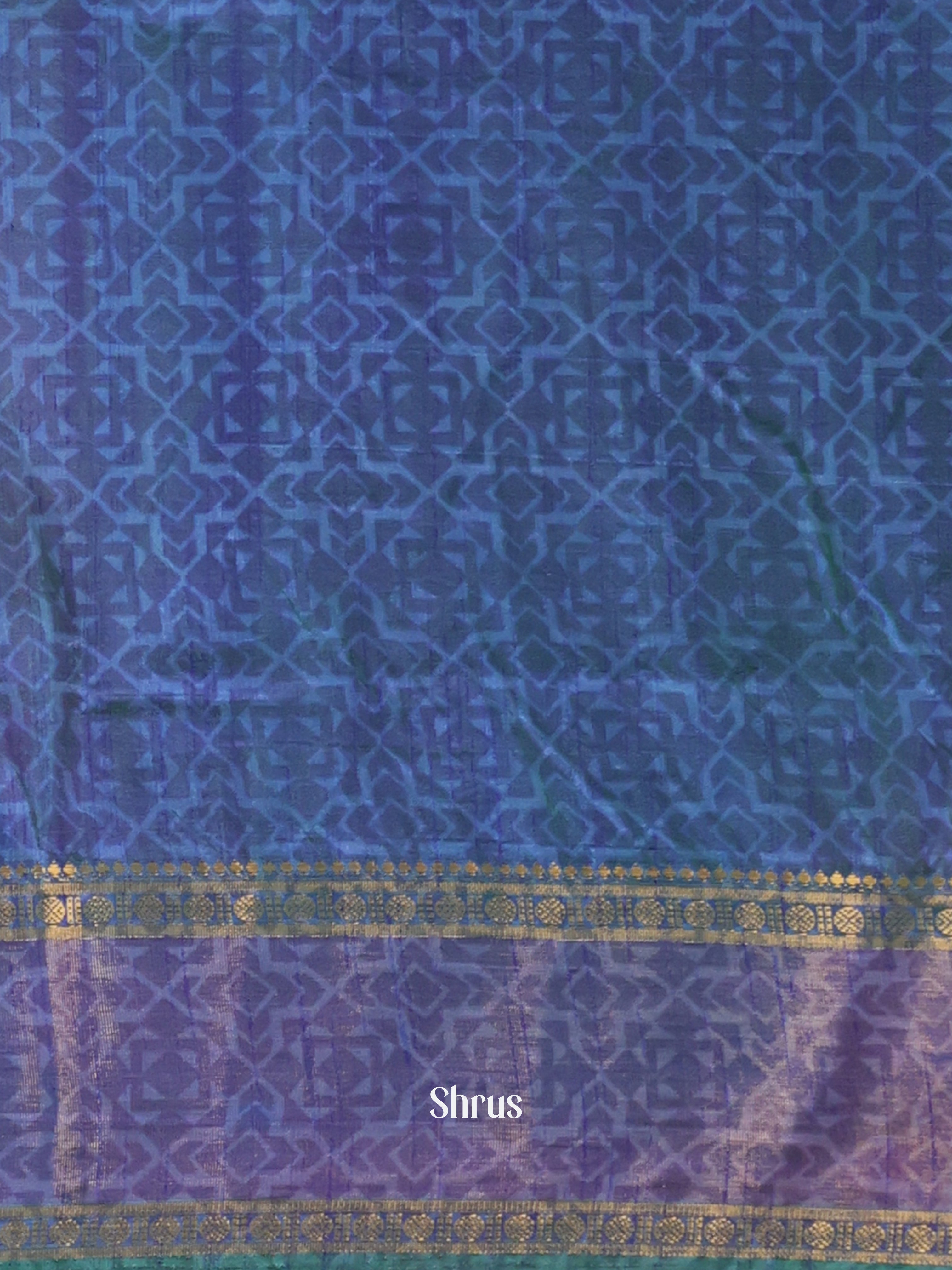 Teal & Blue- Semi Patola Saree - Shop on Shrus.com