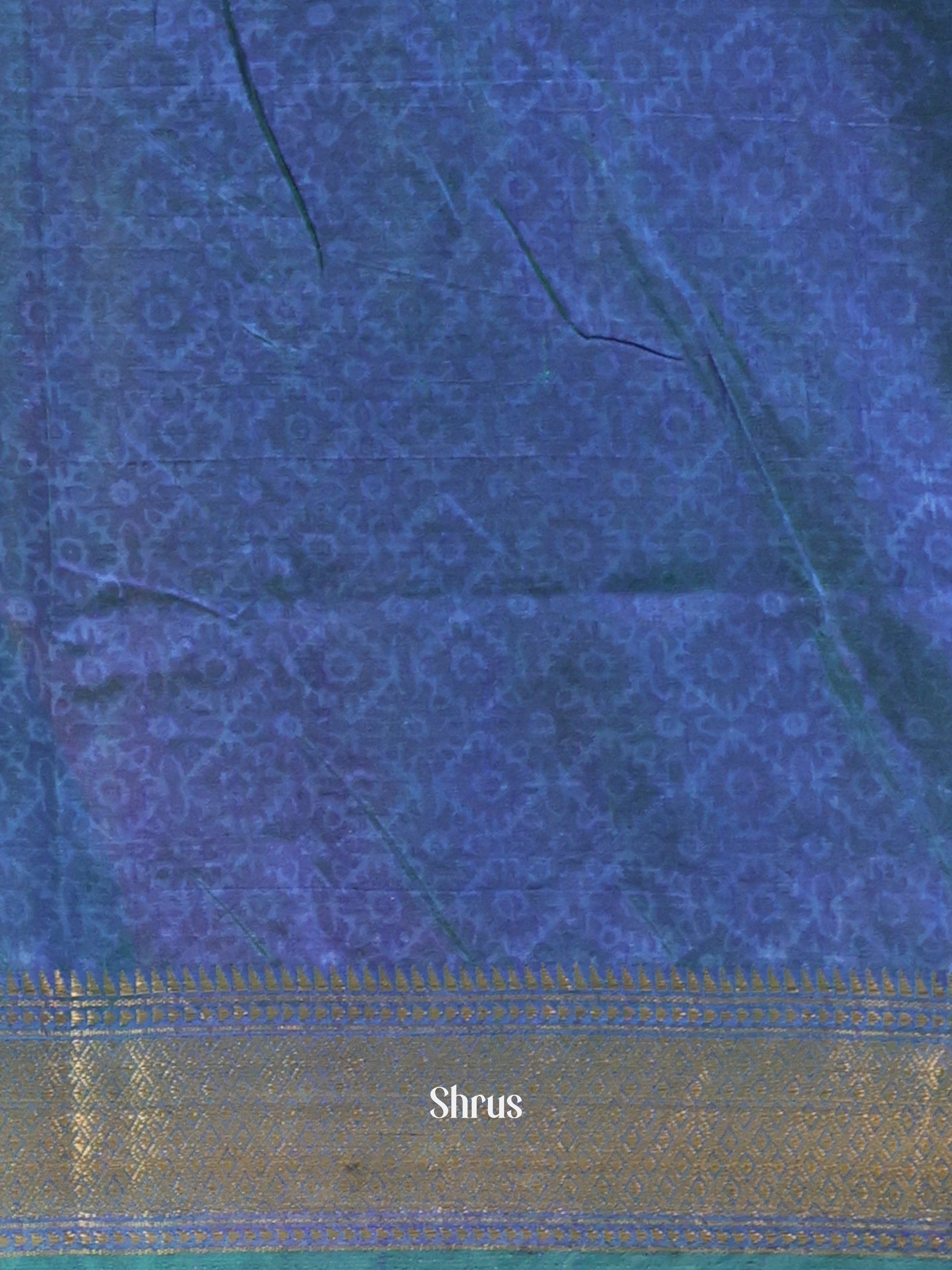 Green & Blue - Semi Patola Saree - Shop on Shrus.com