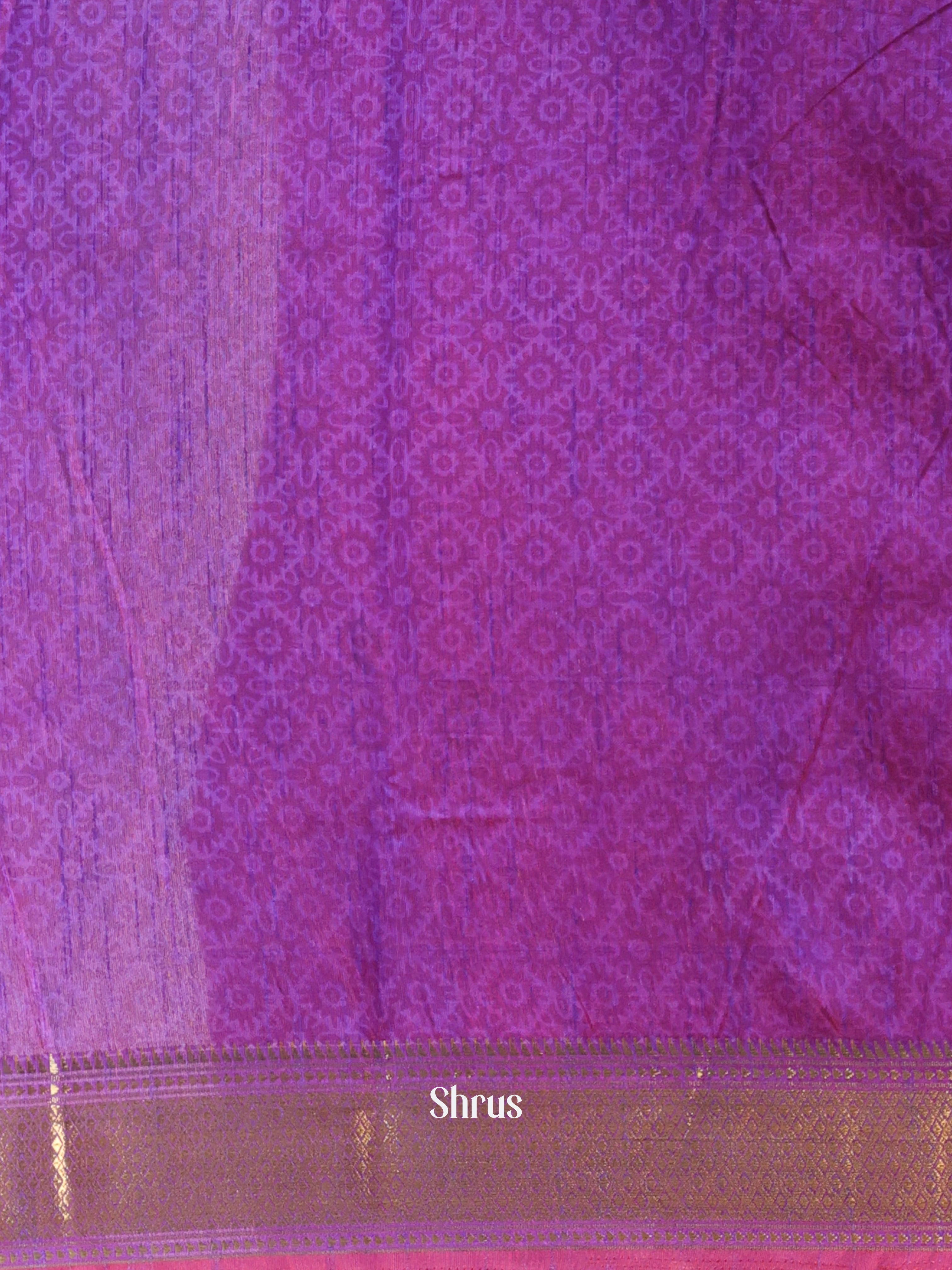 Pink & Purple - Semi Patola Saree - Shop on Shrus.com