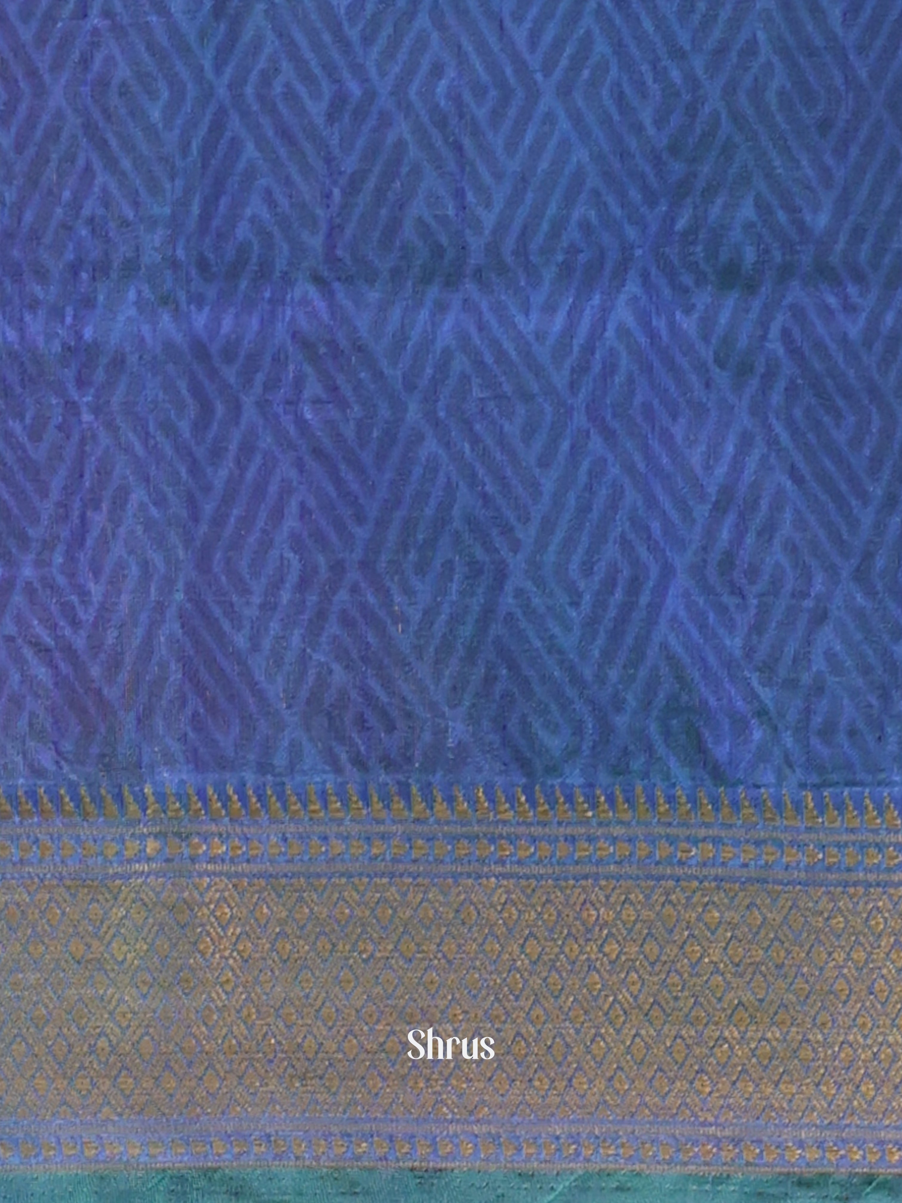 Teal & Blue - Semi Patola Saree - Shop on Shrus.com