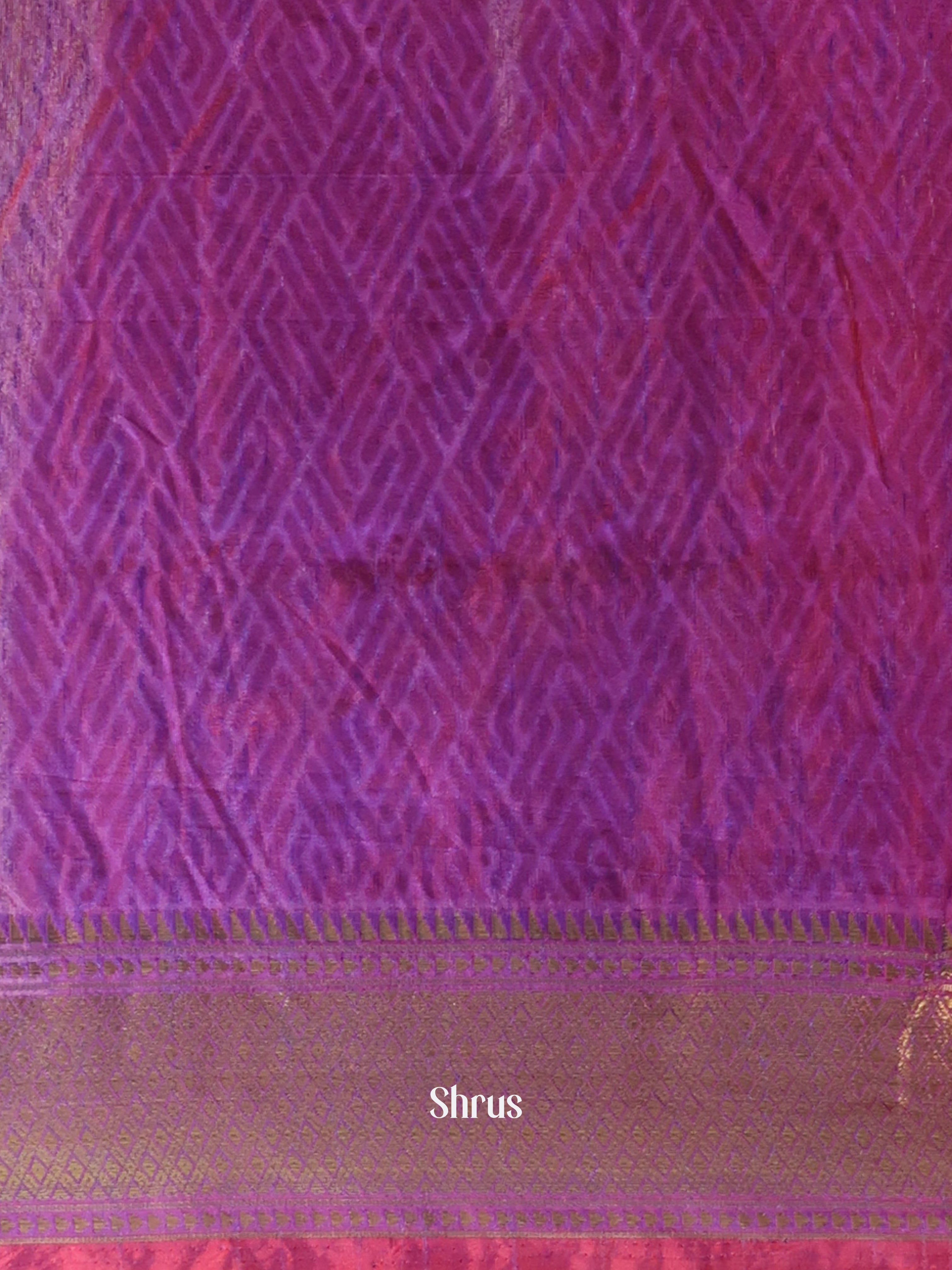 Pink & Purple - Semi Patola Saree - Shop on Shrus.com