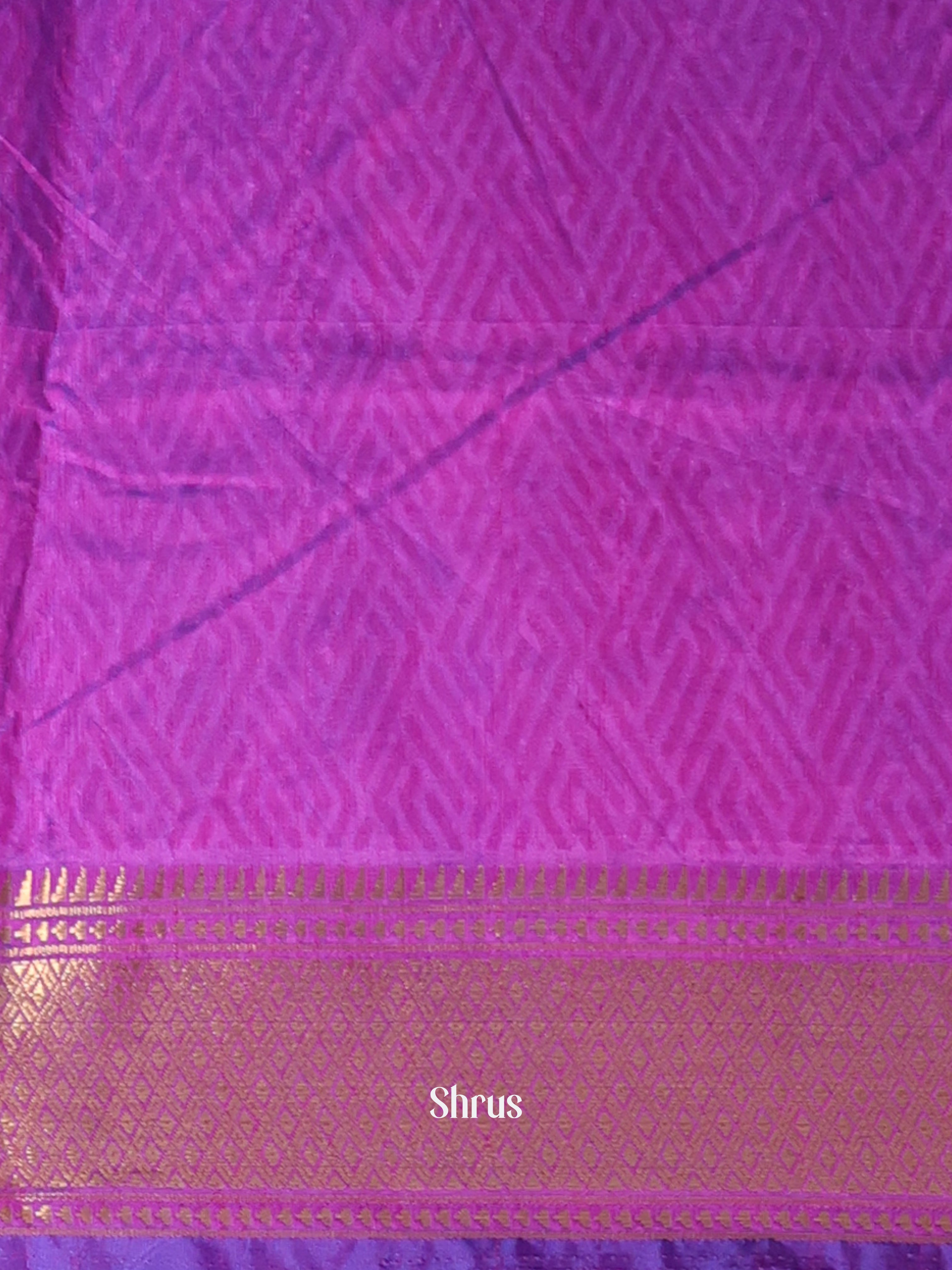 Blue & Purple- Semi Patola Saree - Shop on Shrus.com