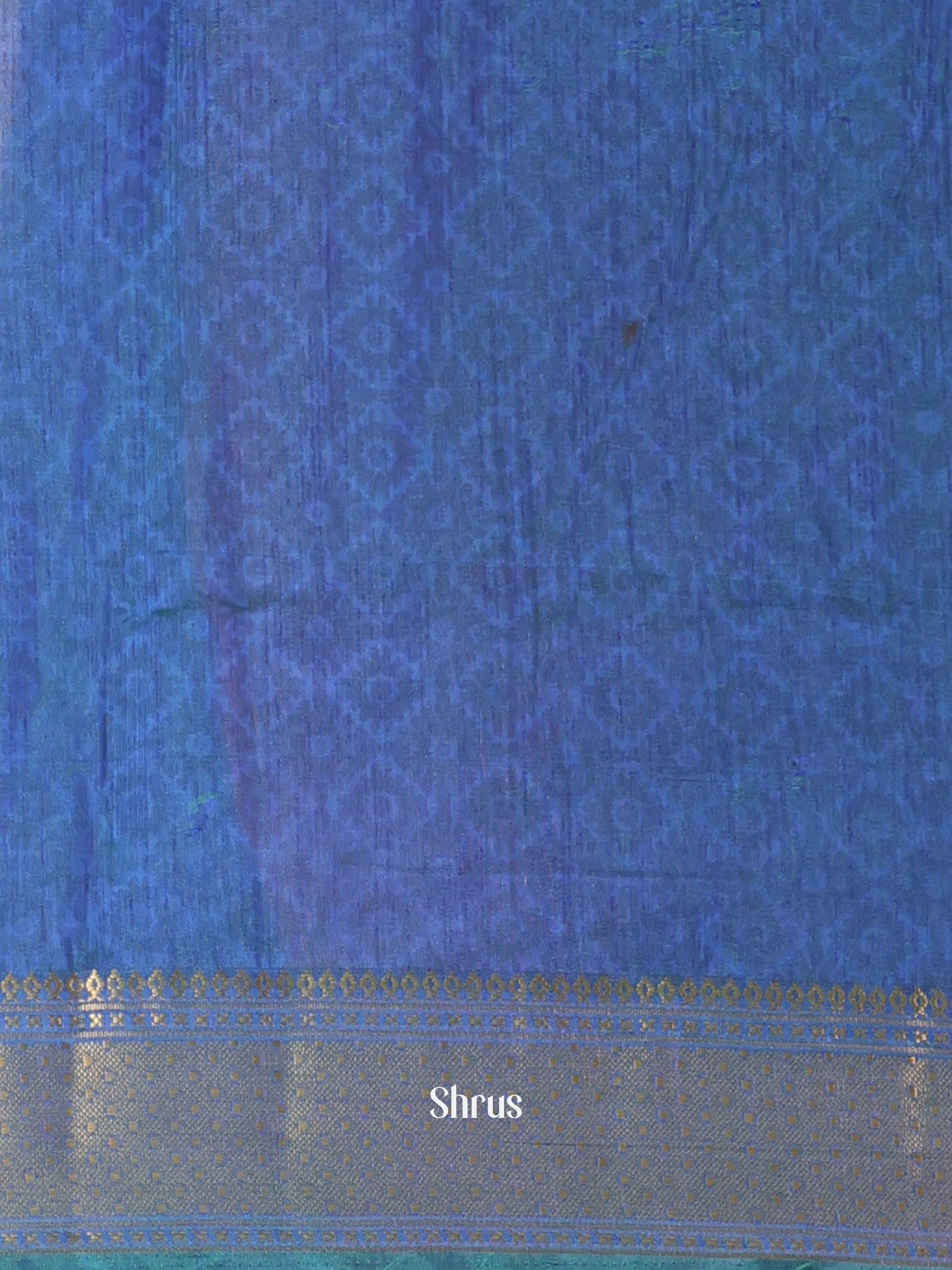 Teal & Blue - Semi Patola Saree - Shop on Shrus.com