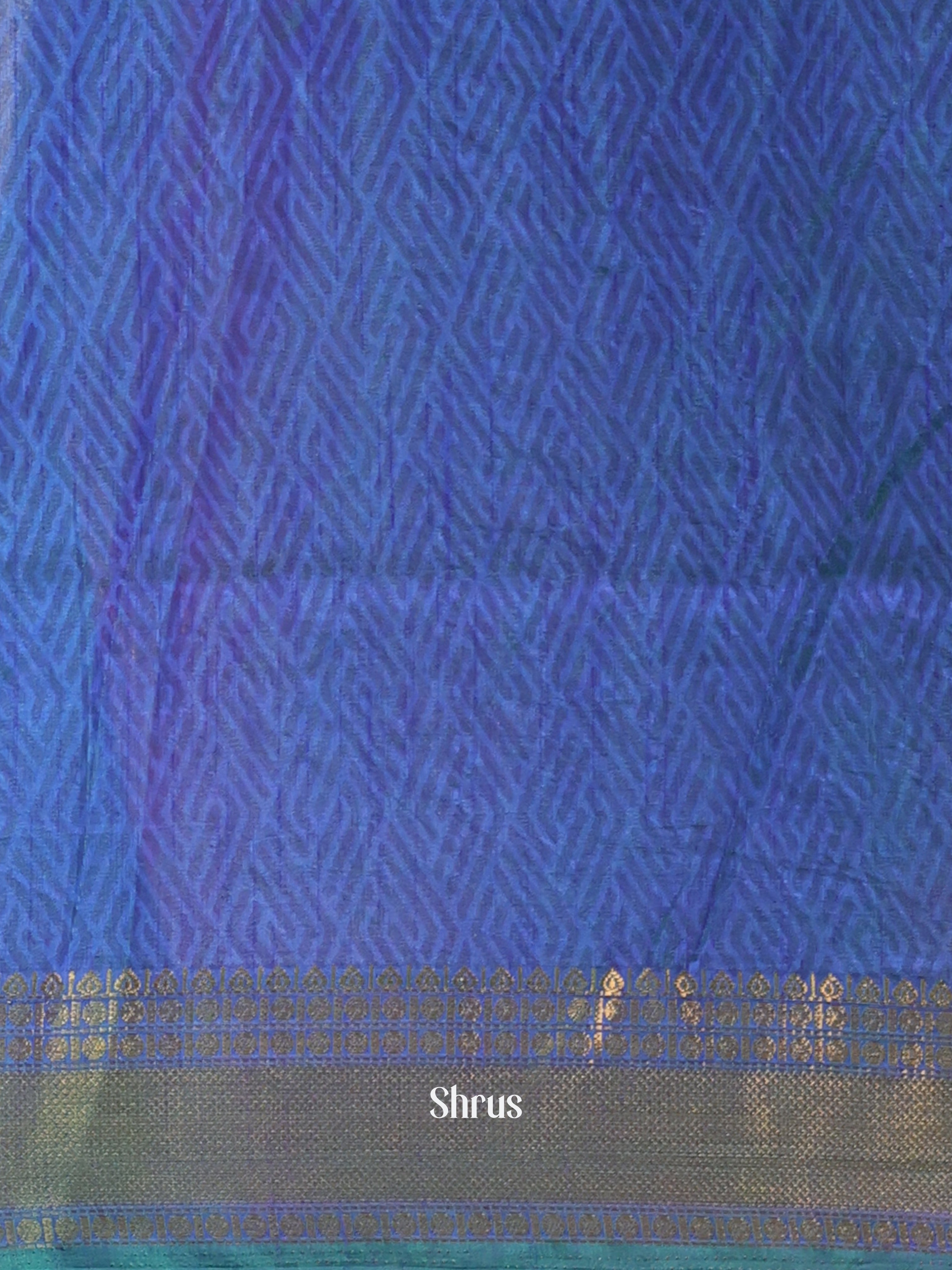 Teal & Blue - Semi Patola Saree - Shop on Shrus.com