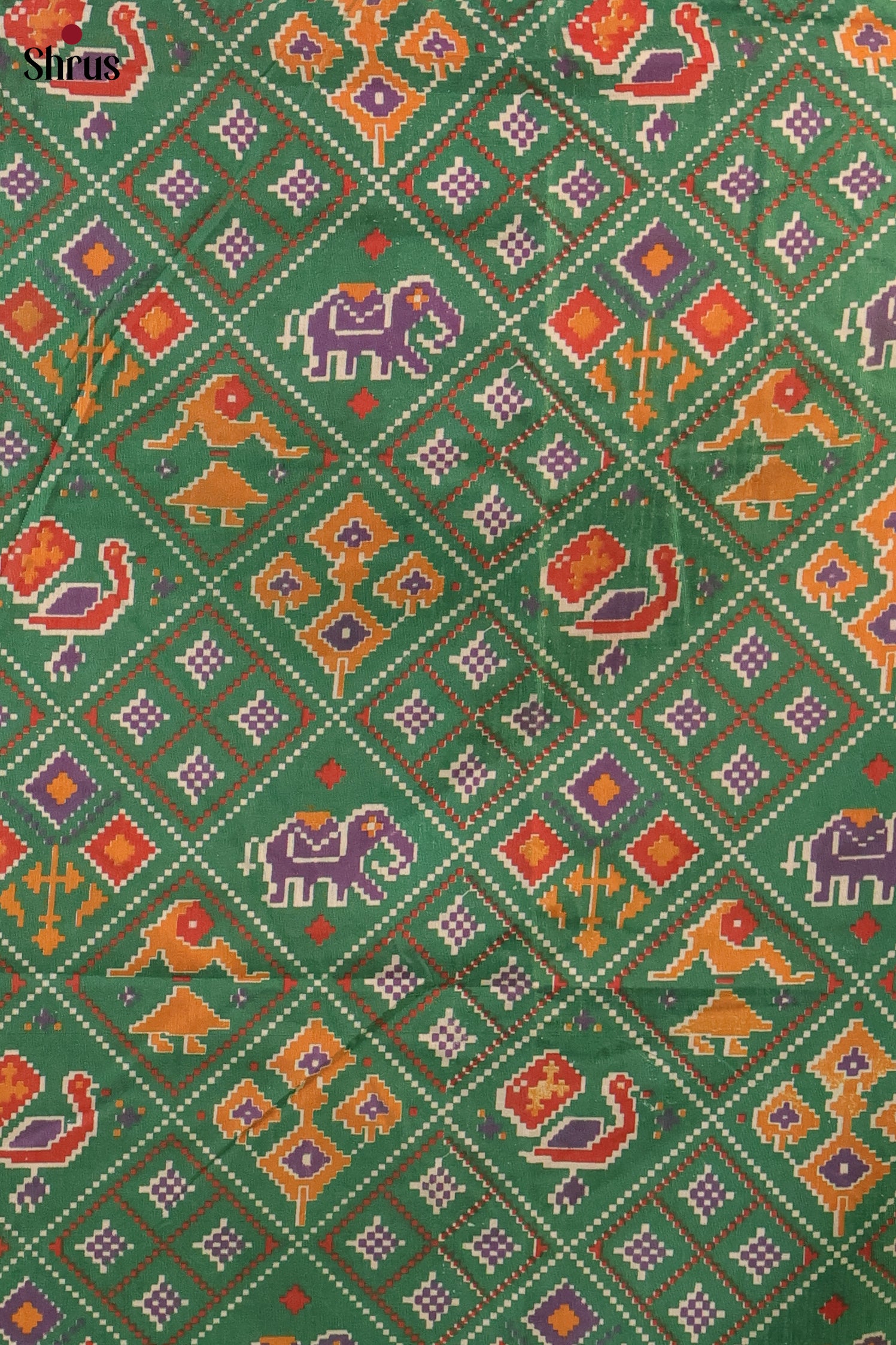 Green & Purple- Semi patola salwar - Shop on Shrus.com