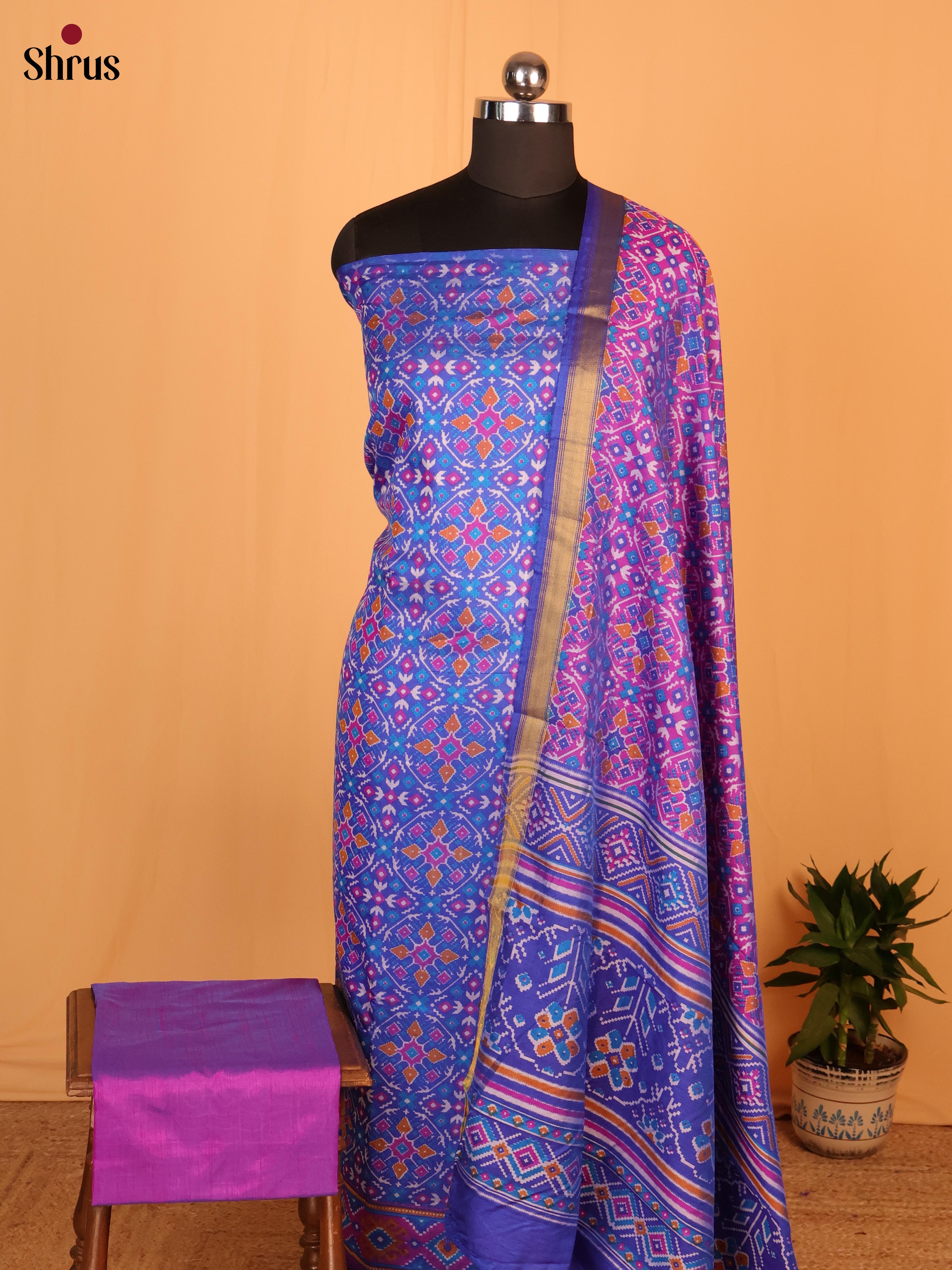 Blue & Purple - Semi patola salwar - Shop on Shrus.com