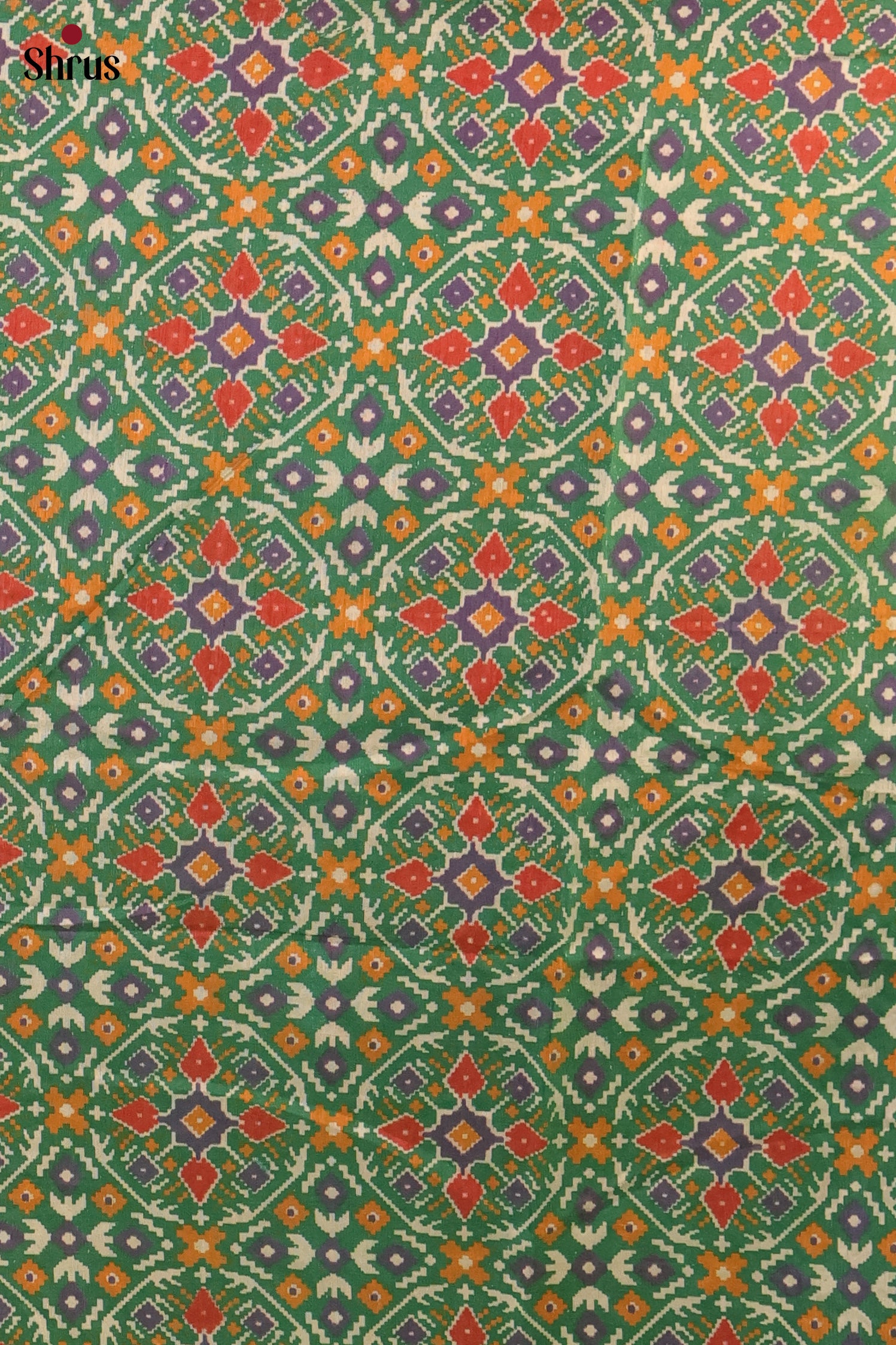 Green & Purple - Semi Patola Unstitched Top, Bottom & Dupatta - CKS20006 - Shop on Shrus.com