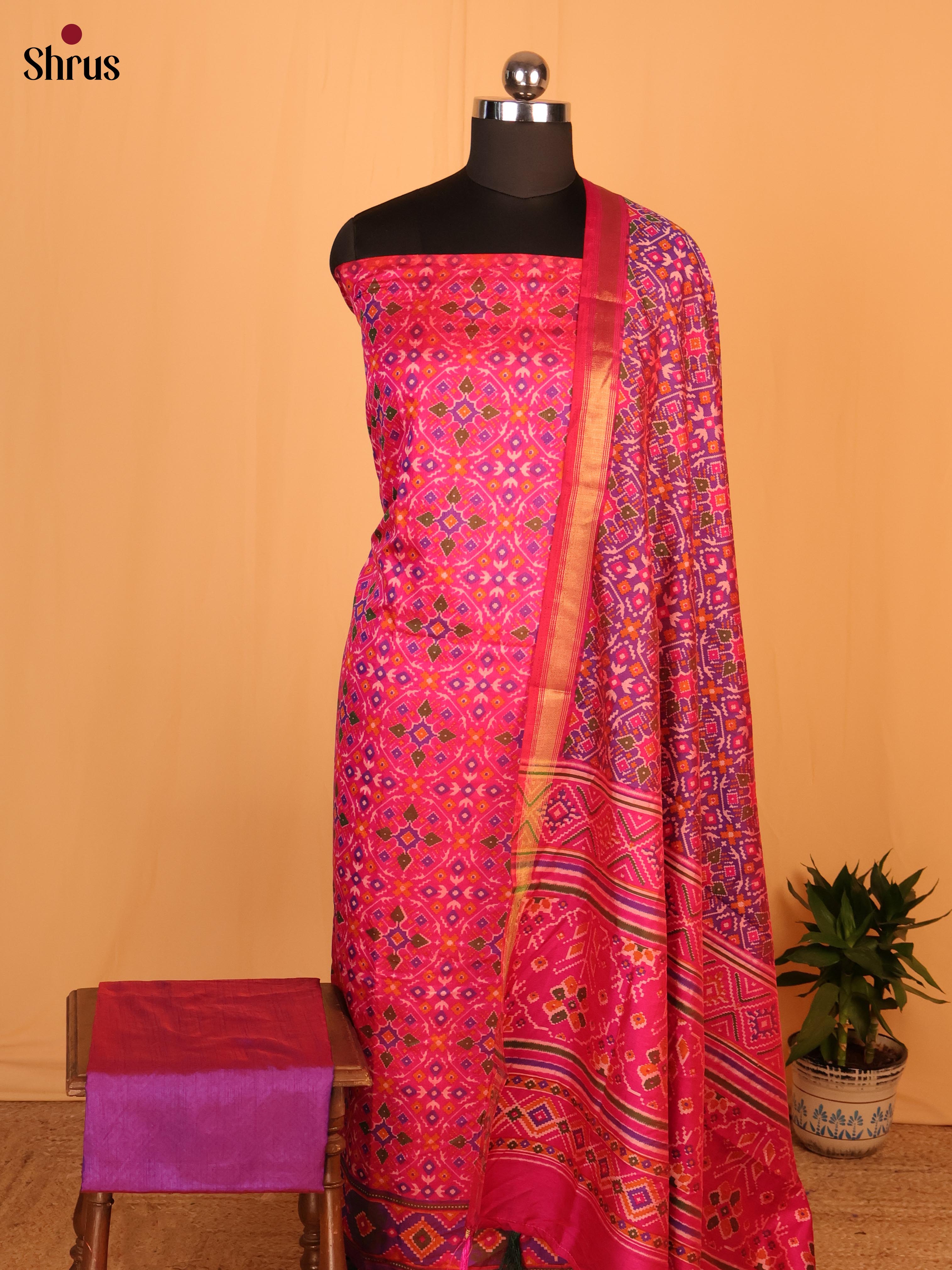 Pink & Purple- Semi patola salwar - Shop on Shrus.com