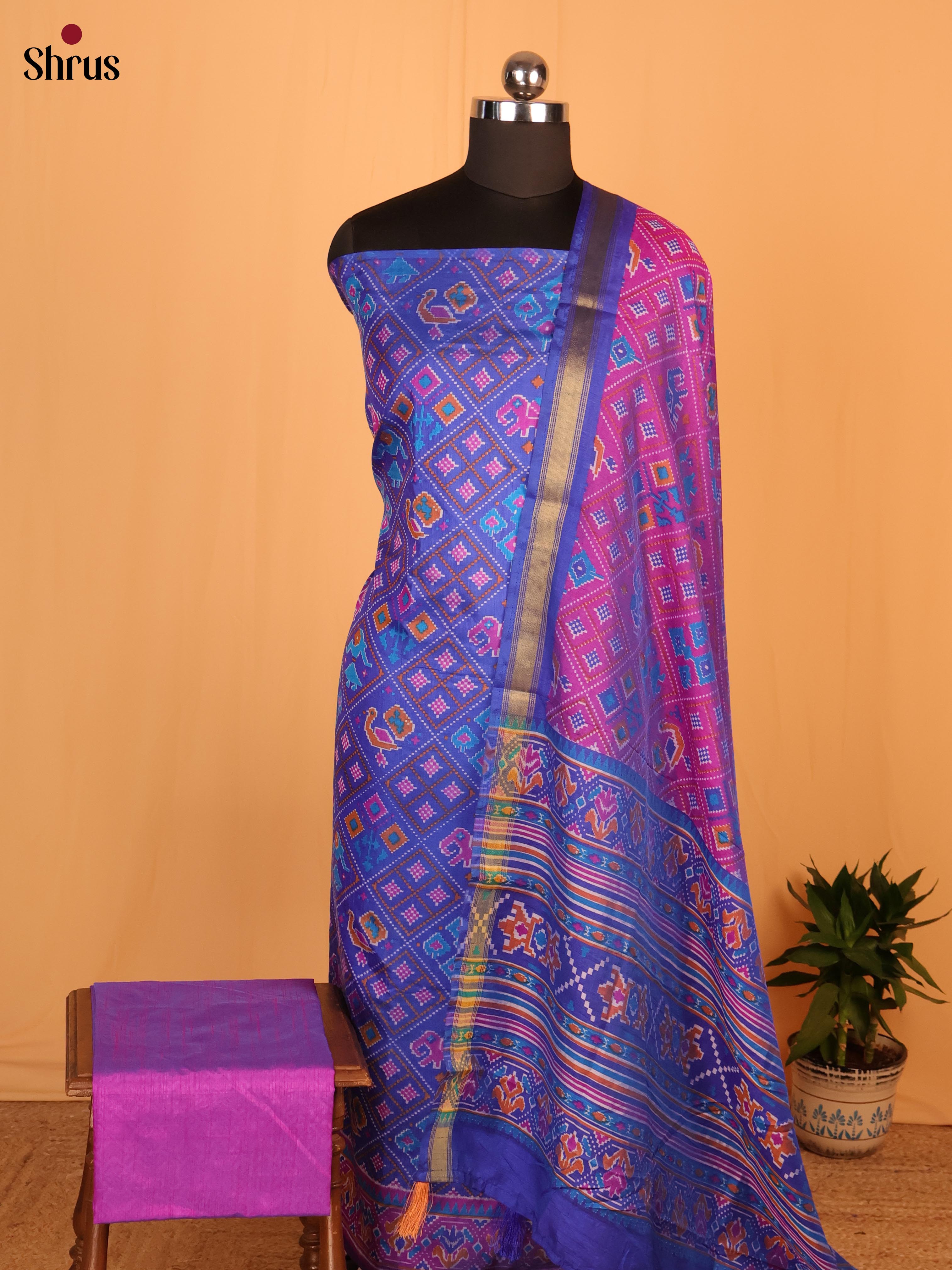 Blue & Purple - Semi patola salwar - Shop on Shrus.com