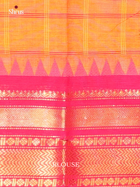 Orange & Pink - Chettinad Cotton Saree - Shop on Shrus.com