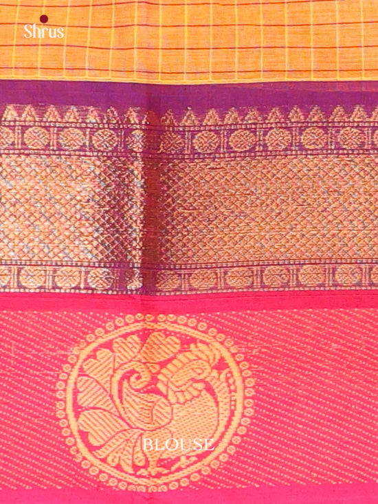 Orange & Pink - Chettinad Cotton Saree - Shop on Shrus.com