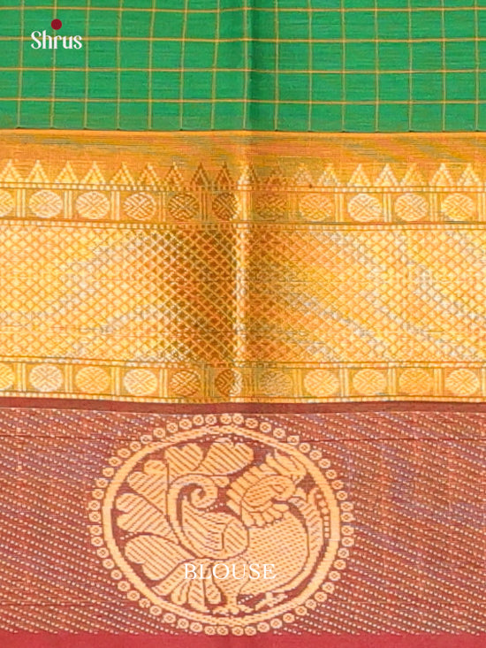 Green & Maroon - Chettinad Cotton Saree - Shop on Shrus.com