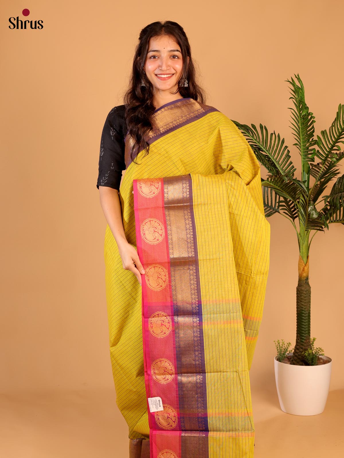Green & Pink- Chettinad Cotton Saree - Shop on Shrus.com