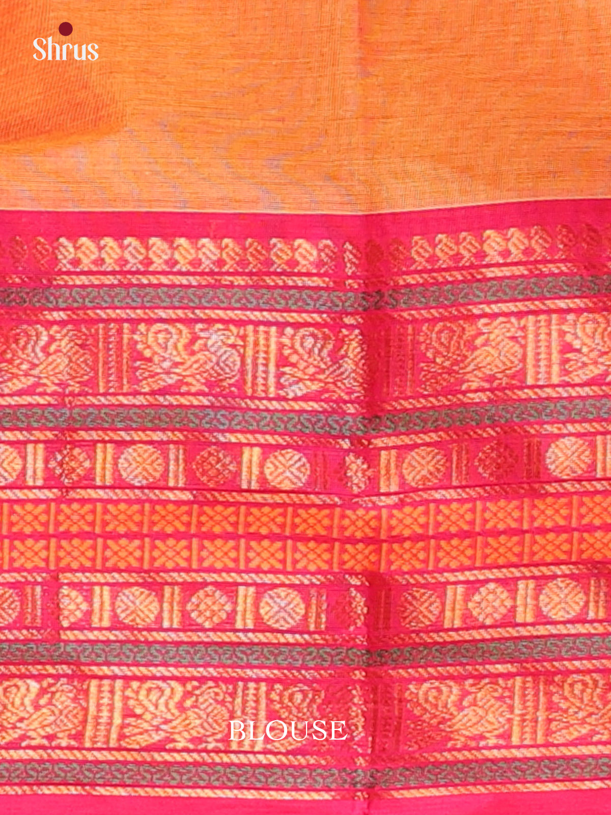 Orange & Pink - Chettinad Cotton Saree - Shop on Shrus.com