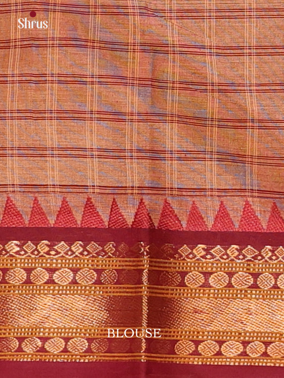 Brown & Maroon - Chettinad Cotton Saree - Shop on Shrus.com
