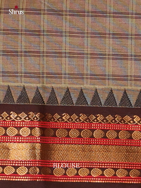 Grey & Black- Chettinad Cotton Saree - Shop on Shrus.com