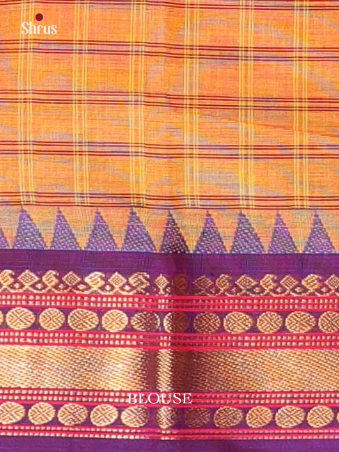 Orange & Purple - Chettinad Cotton Saree - Shop on Shrus.com