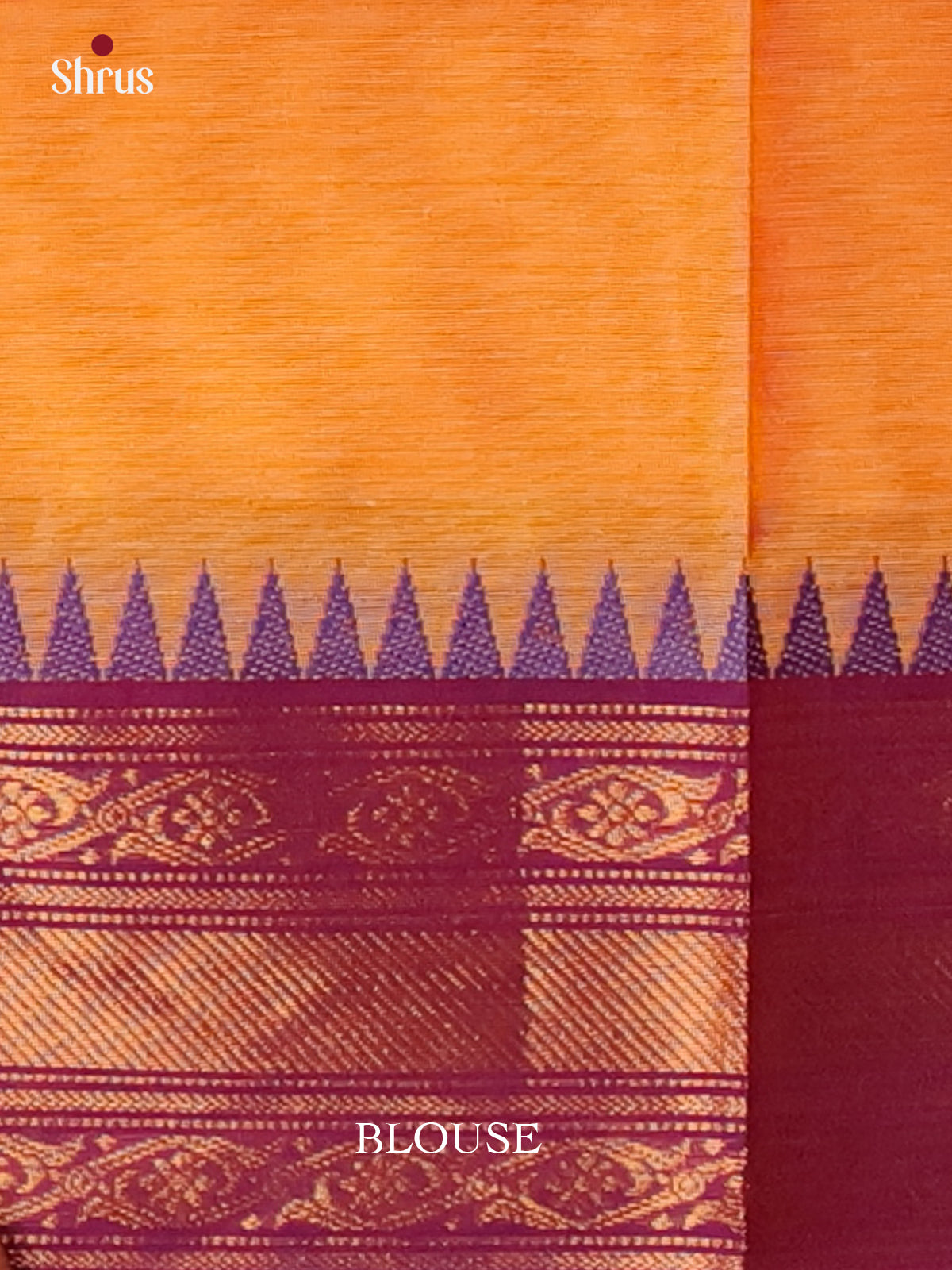 Orange & Purple -Chettinad Cotton Saree - Shop on Shrus.com