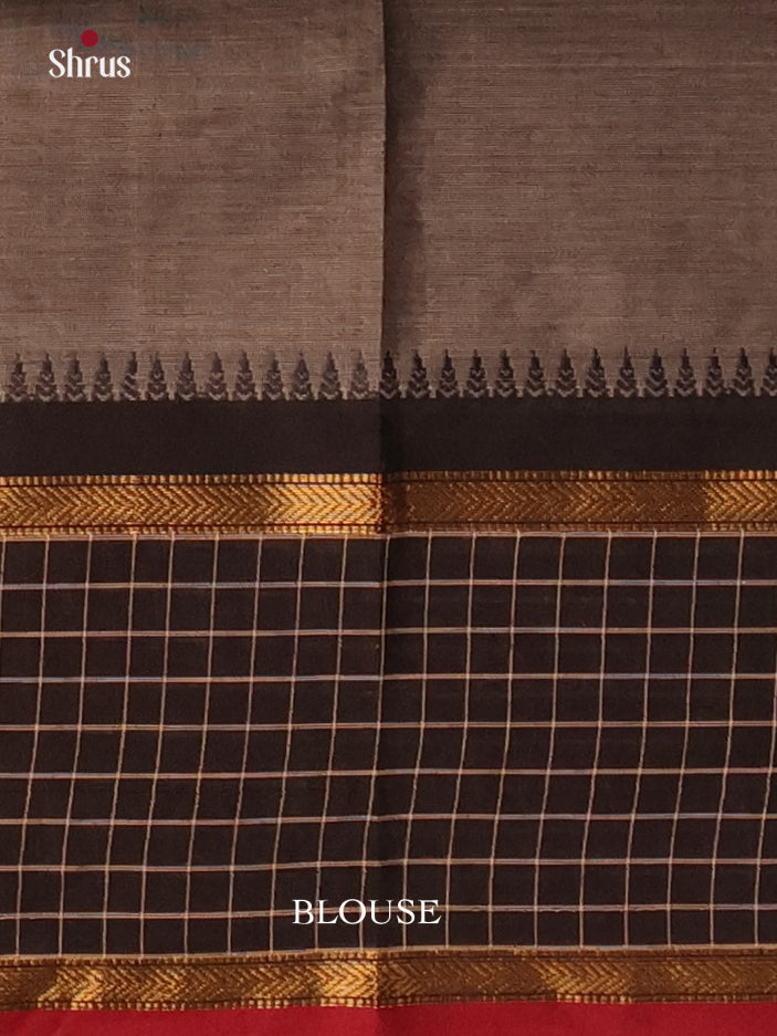 Grey & Black - Chettinad Cotton Saree - Shop on Shrus.com