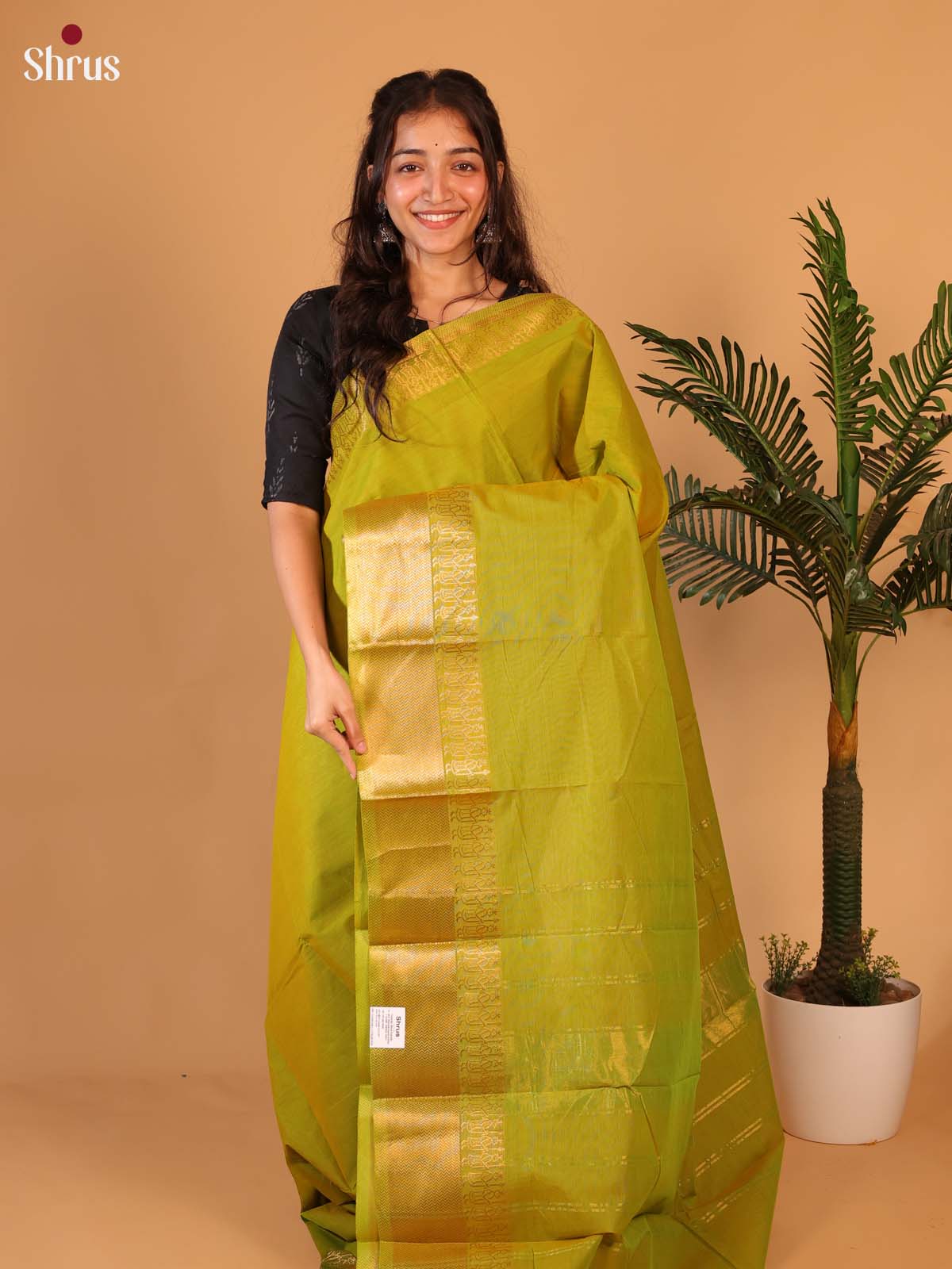 Green(single Tone) - Chettinad Cotton Saree - Shop on Shrus.com