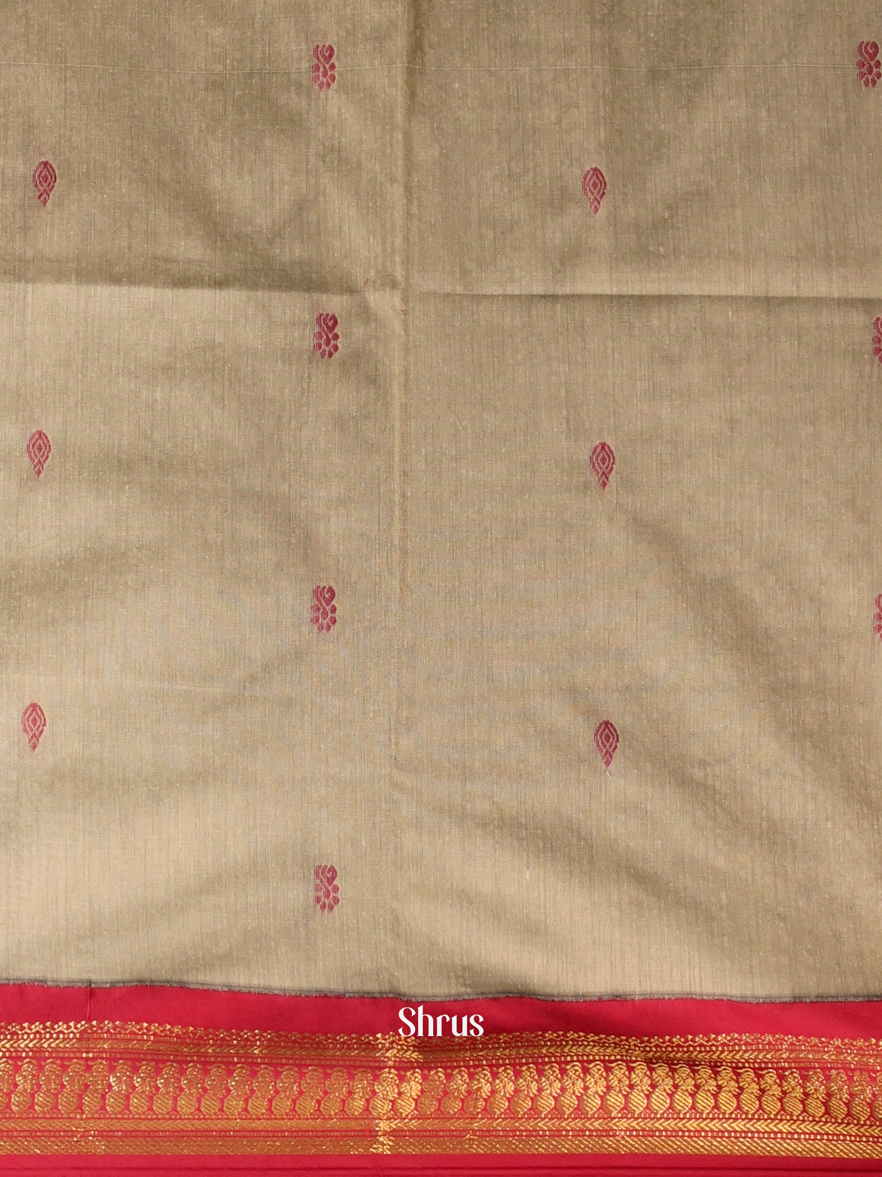 Grey & Maroon - Kalyani Cotton unstitched Top & Dupatta -CKS21020 - Shop on Shrus.com