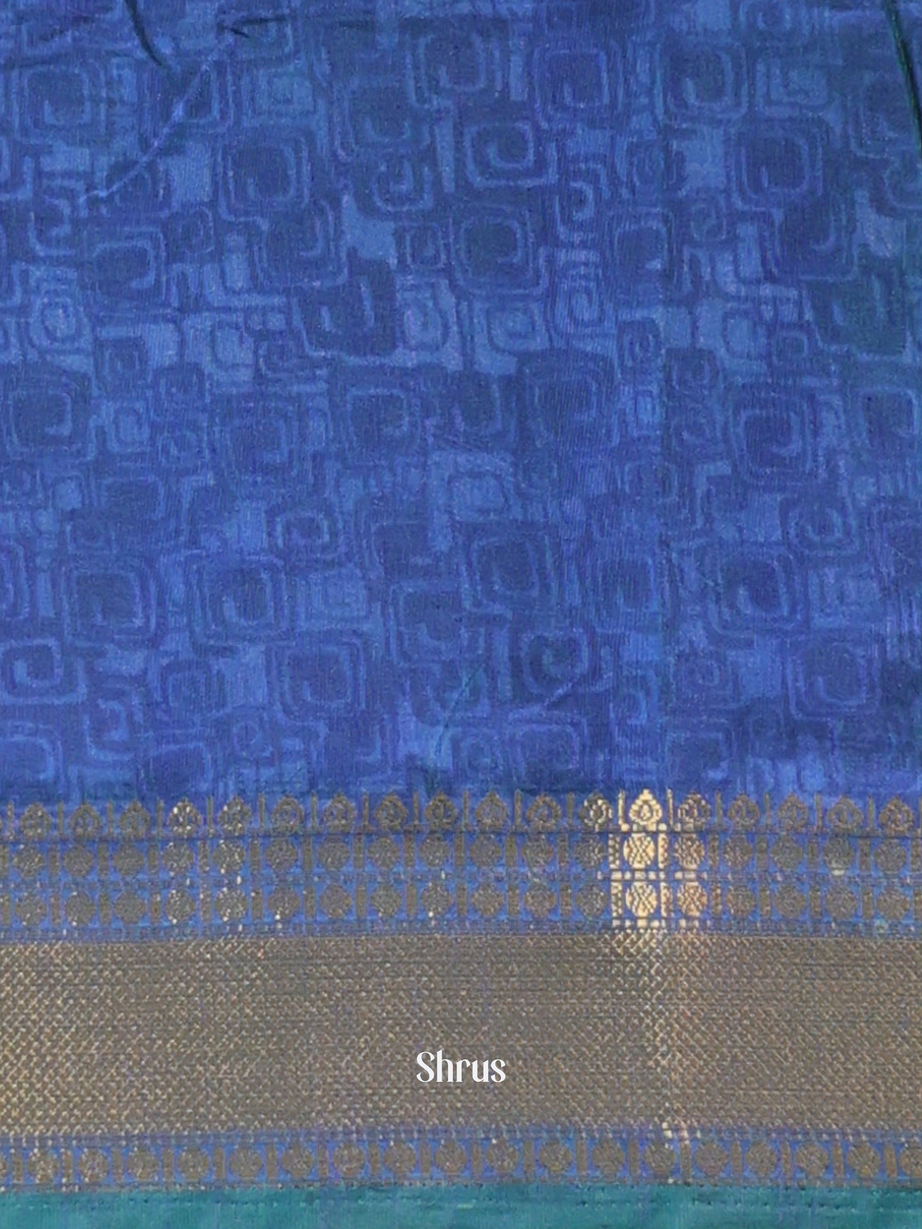 Teal & Blue- Semi Patola Saree - Shop on Shrus.com