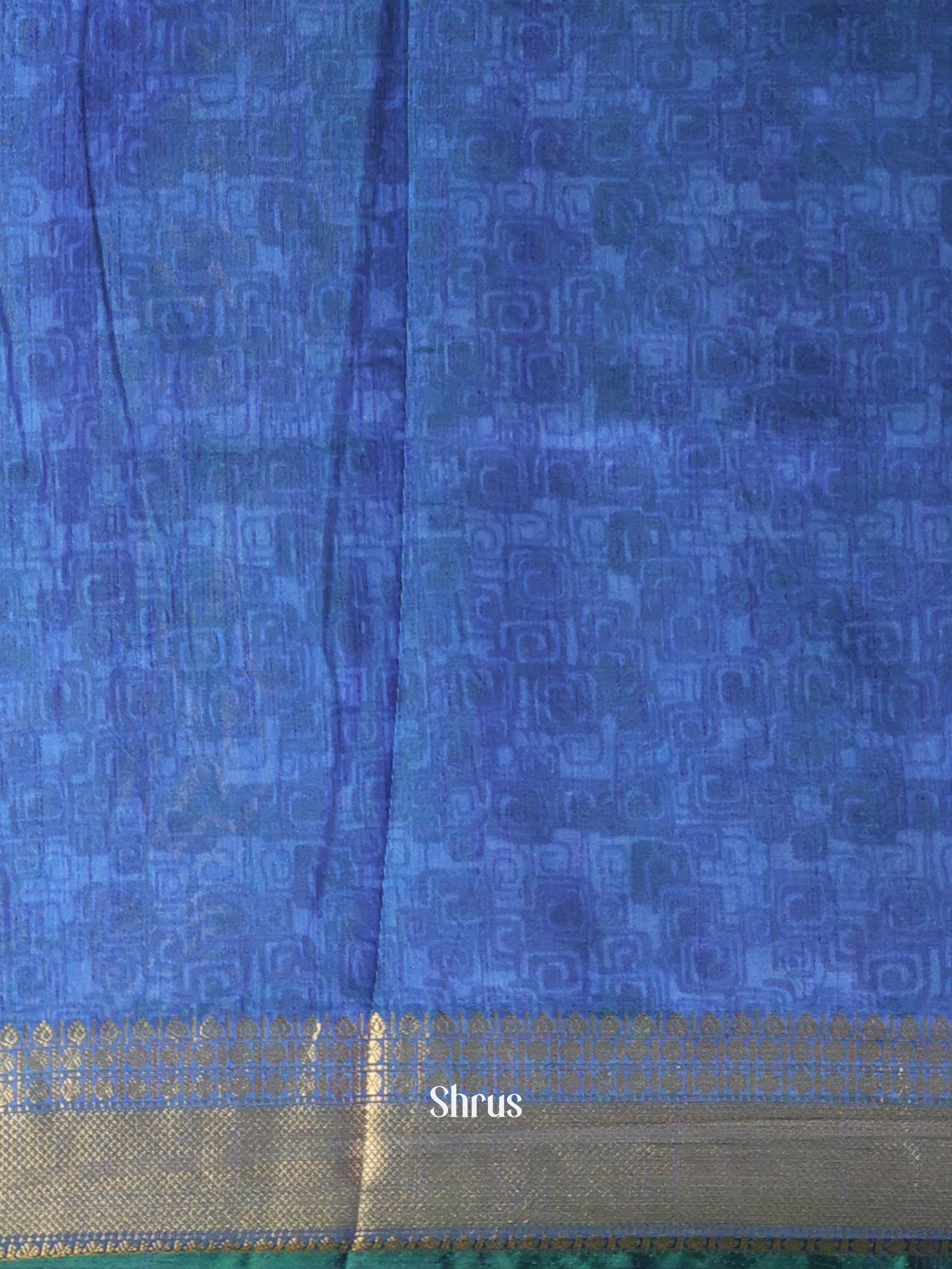 Teal & Blue - Semi Patola Saree - Shop on Shrus.com