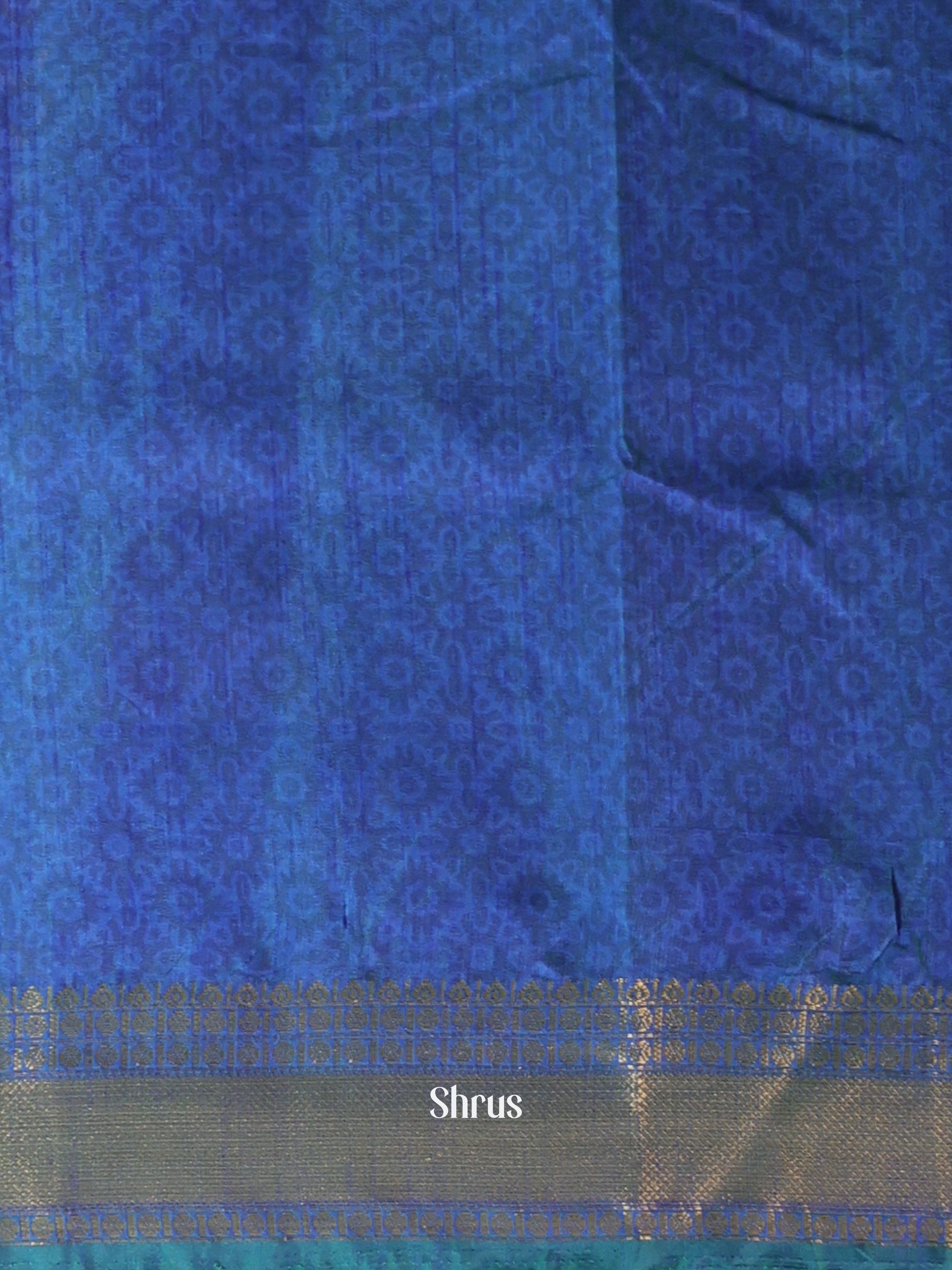 Teal & Blue - Semi Patola Saree - Shop on Shrus.com