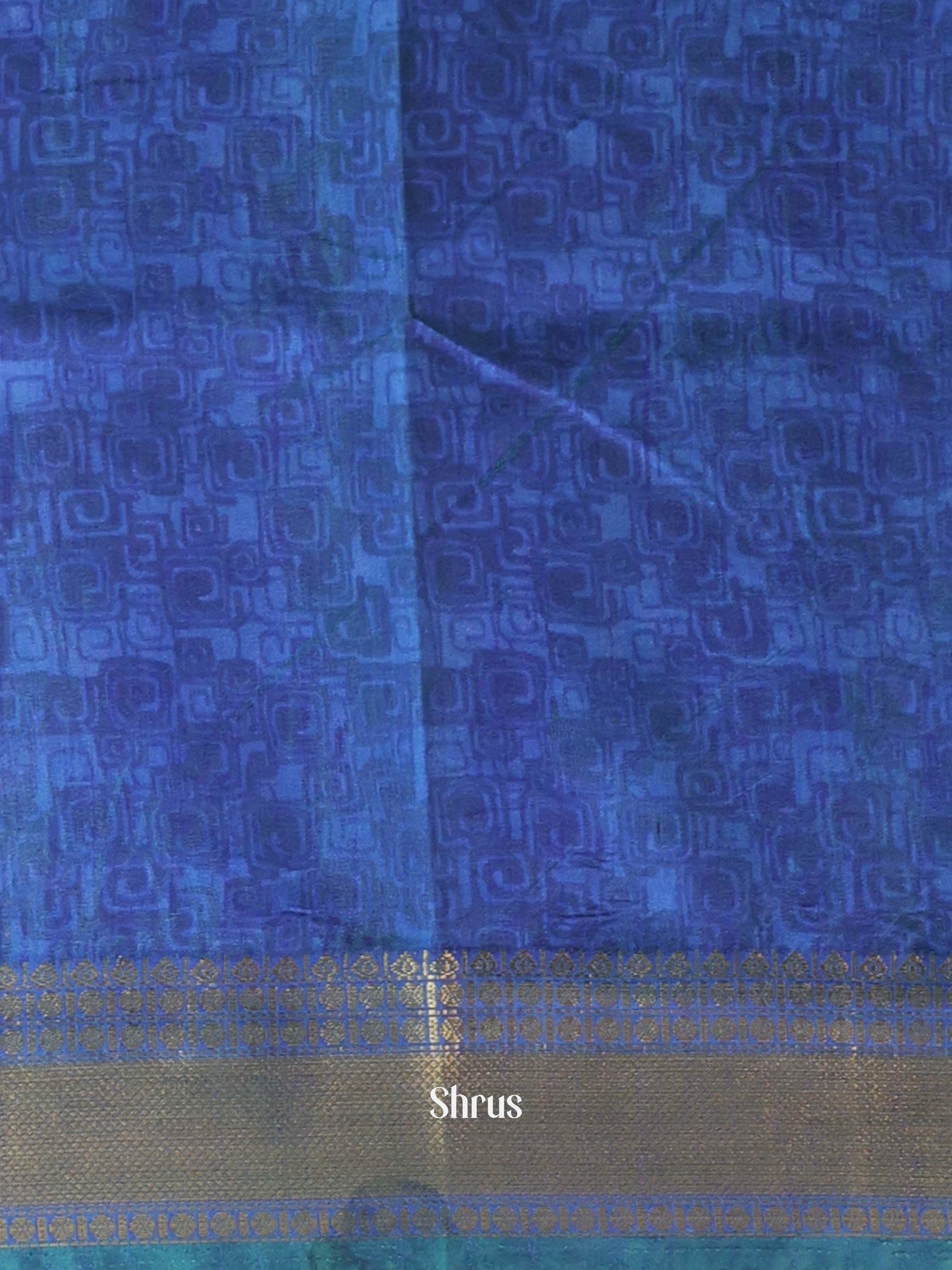 Teal & Blue - Semi Patola Saree - Shop on Shrus.com