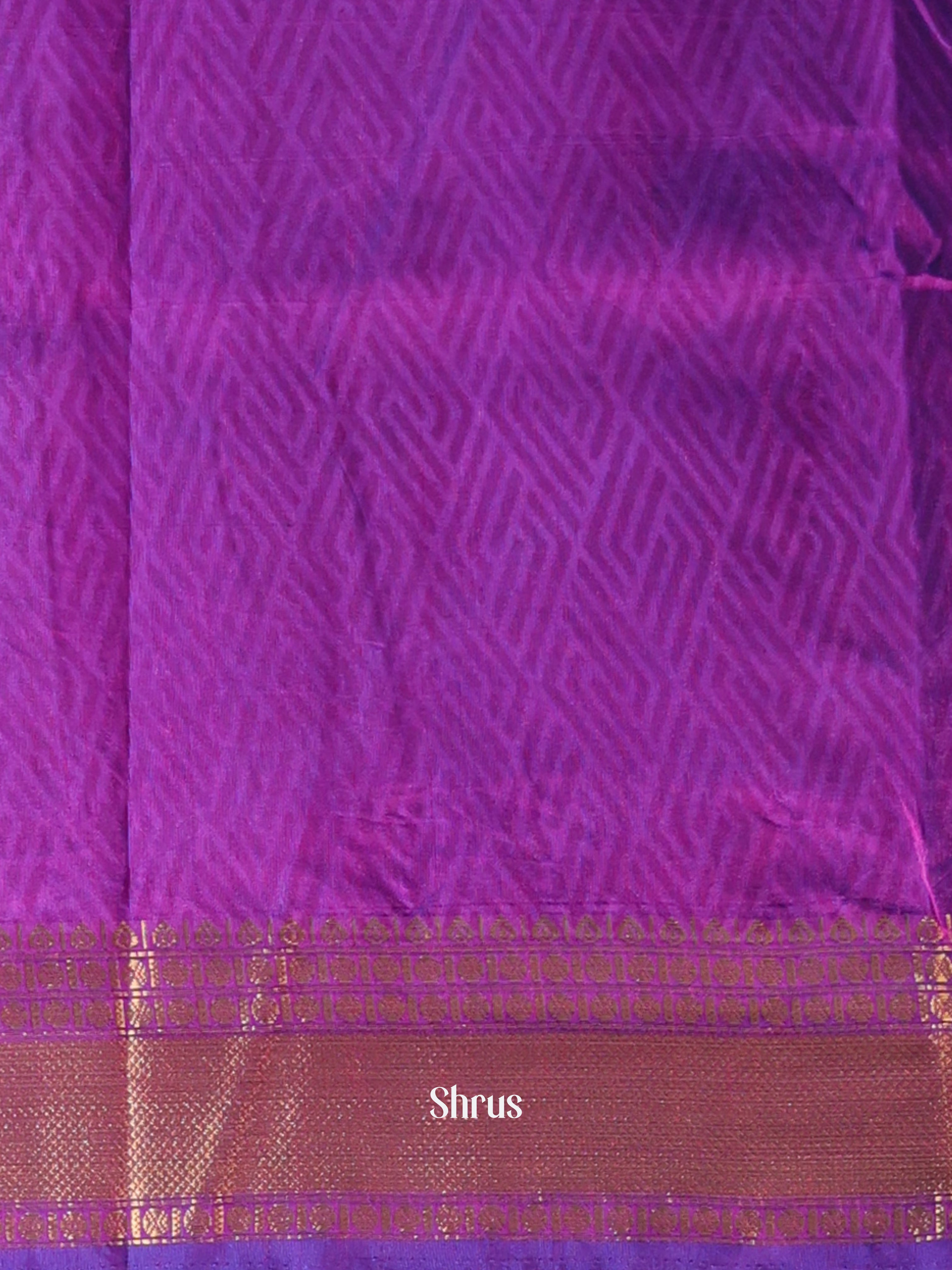 Blue & Purple - Semi Patola Saree - Shop on Shrus.com