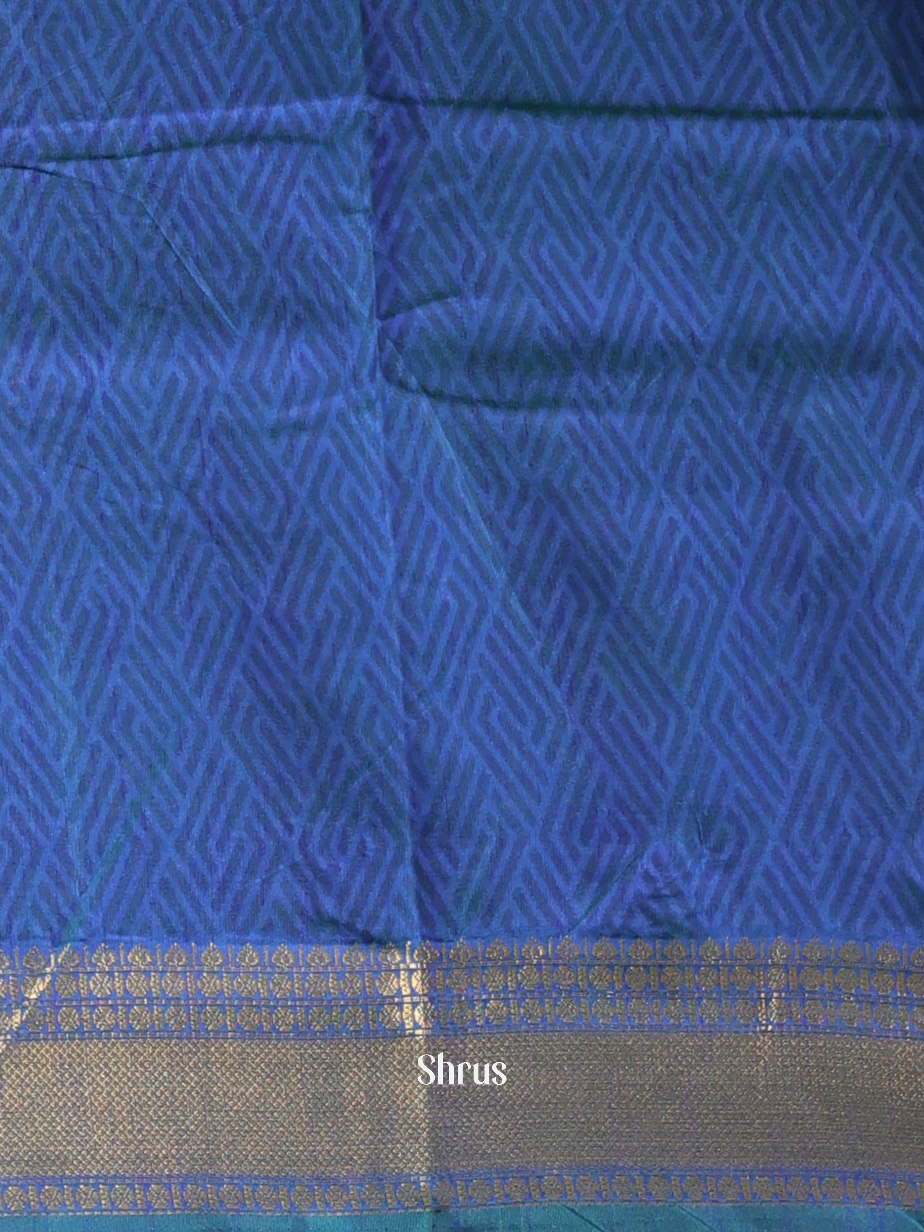 Teal & Blue - Semi Patola Saree - Shop on Shrus.com