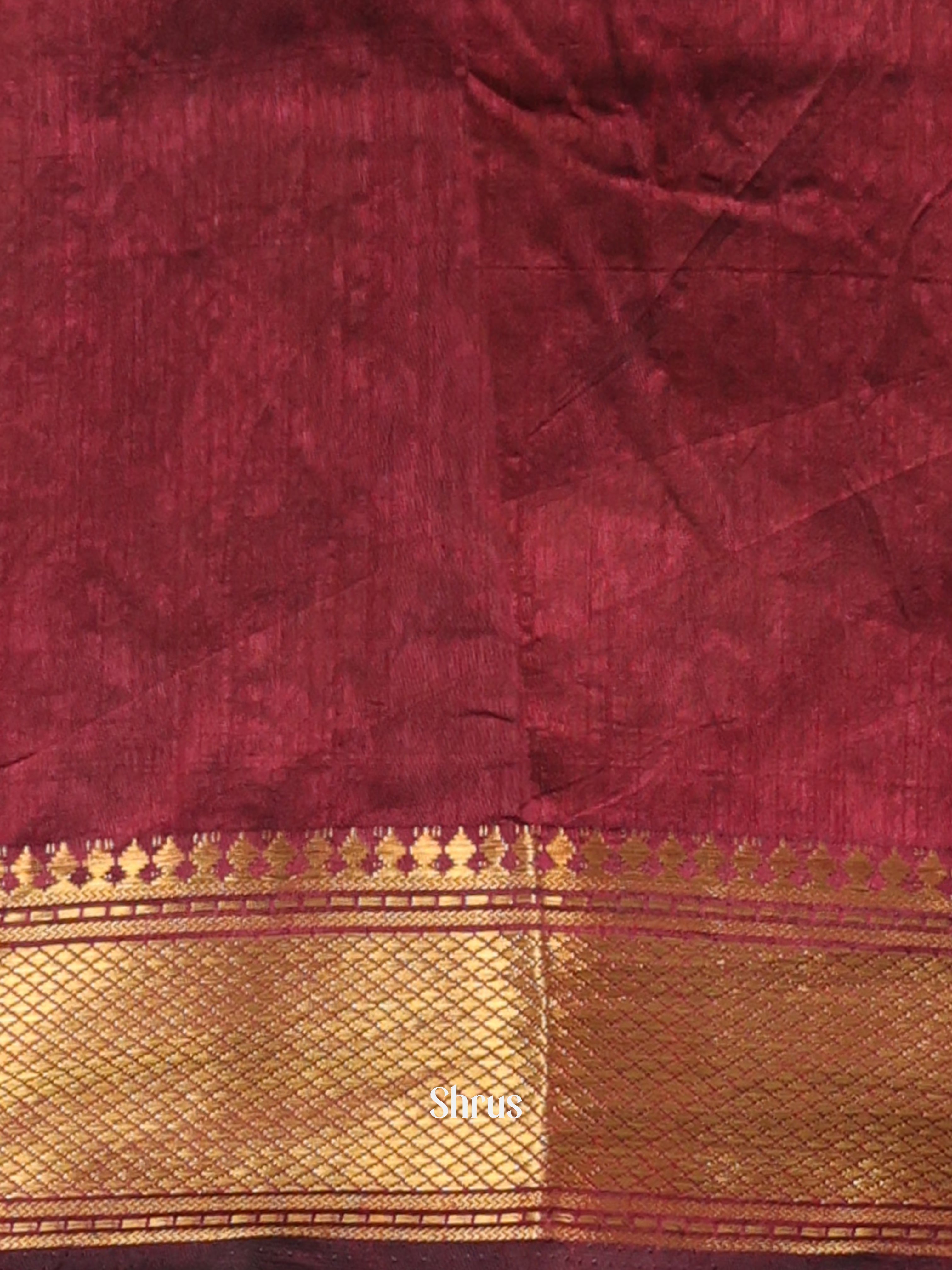 Black & Maroon - Semi Patola Saree - Shop on Shrus.com