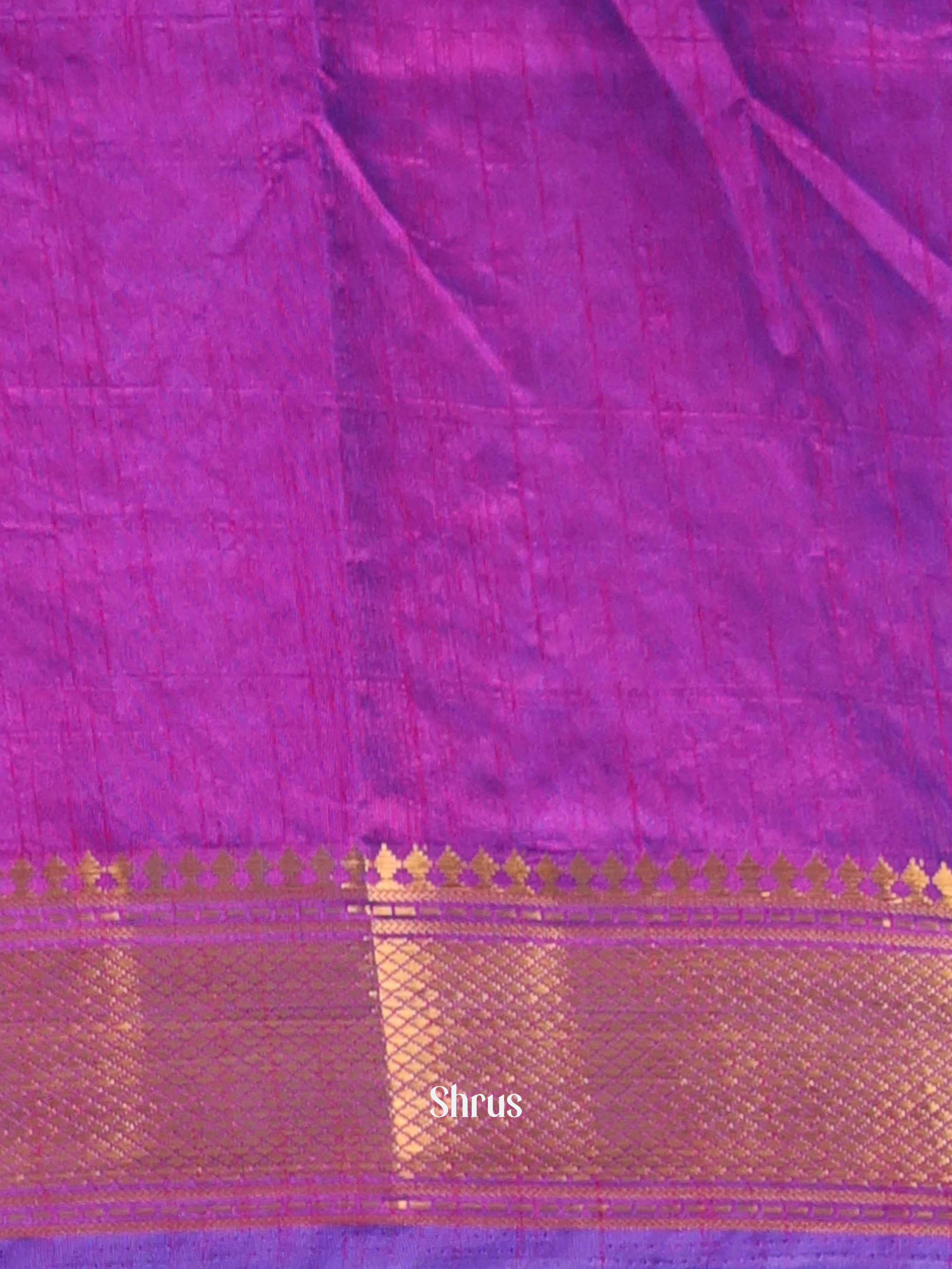 Blue & Purple - Semi Patola Saree - Shop on Shrus.com