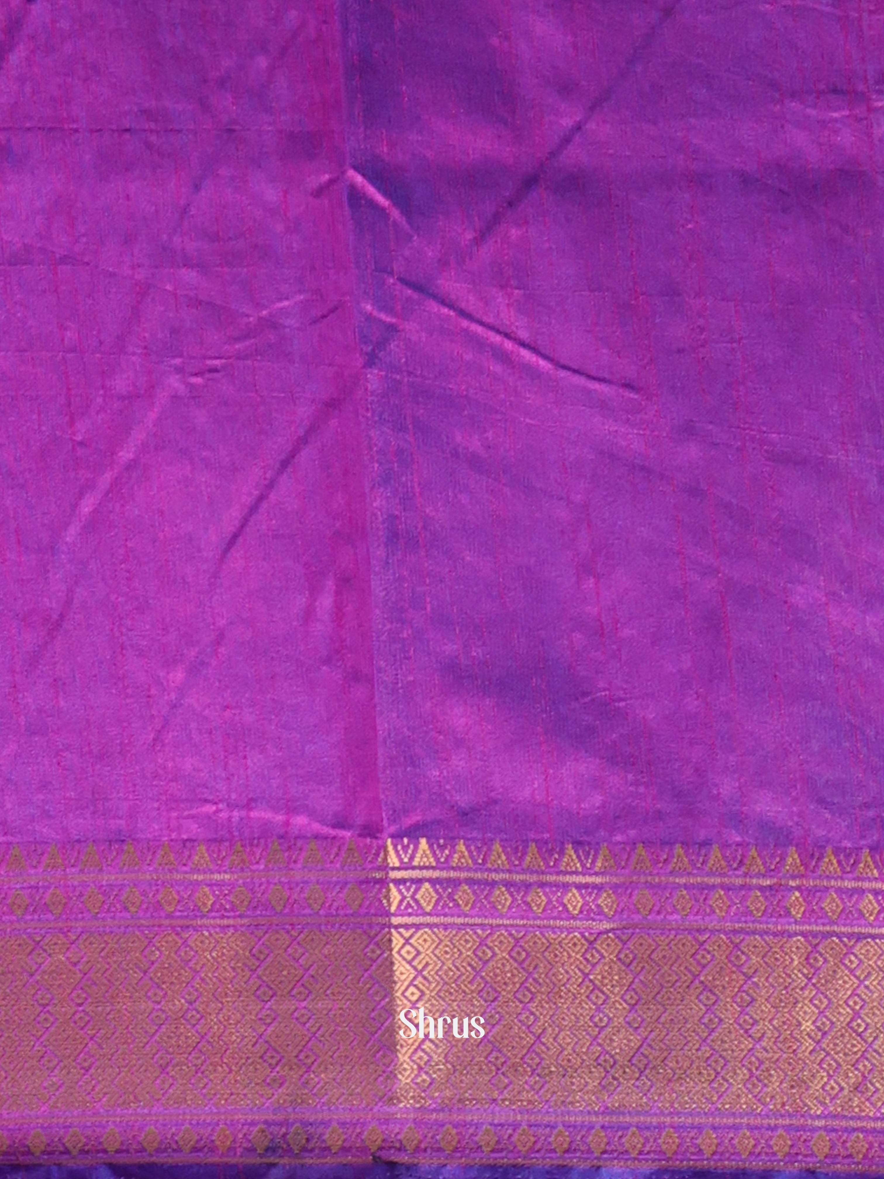 Blue & Purple - Semi Patola Saree - Shop on Shrus.com