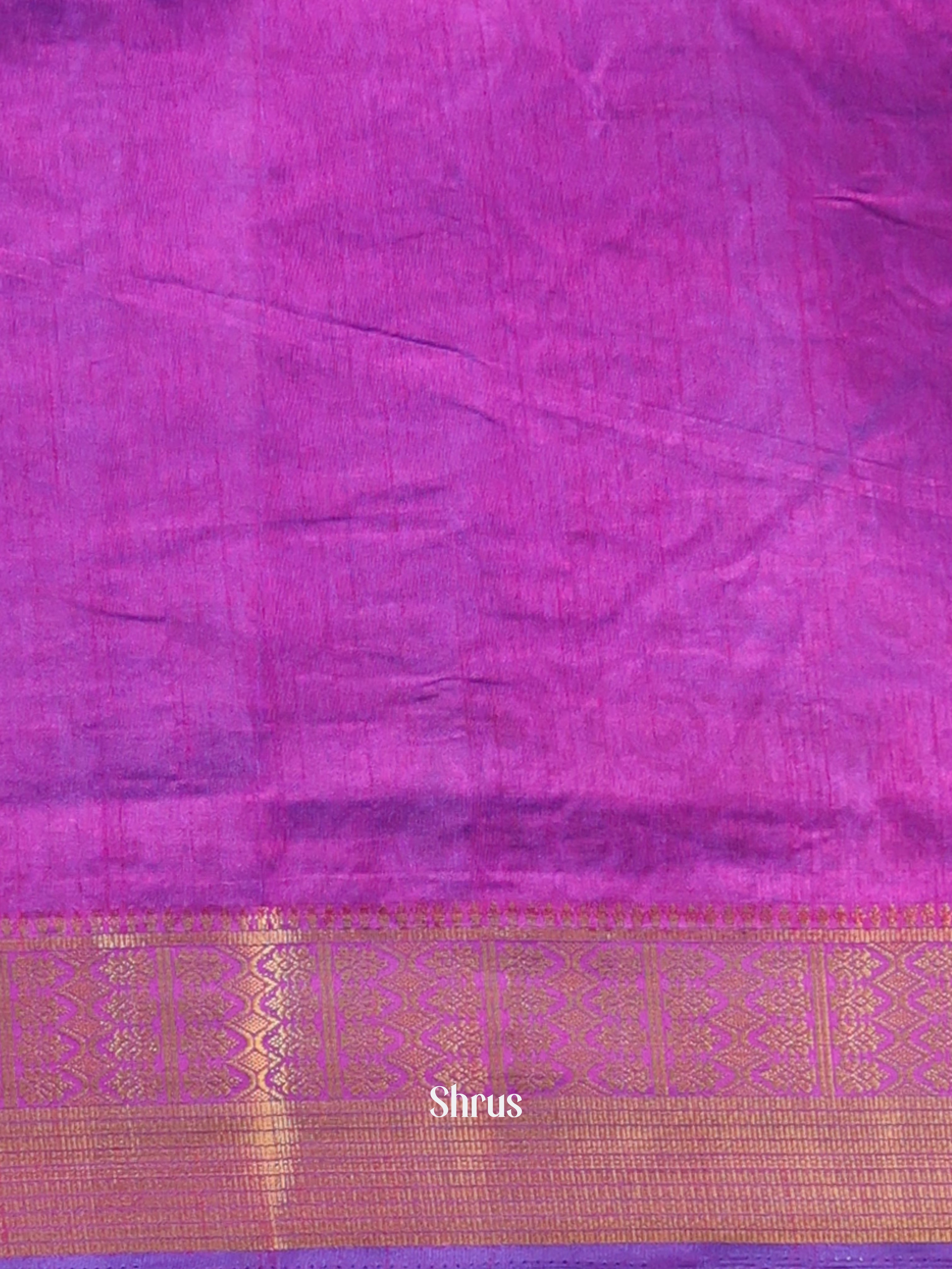 Blue & Purple- Semi Patola Saree - Shop on Shrus.com