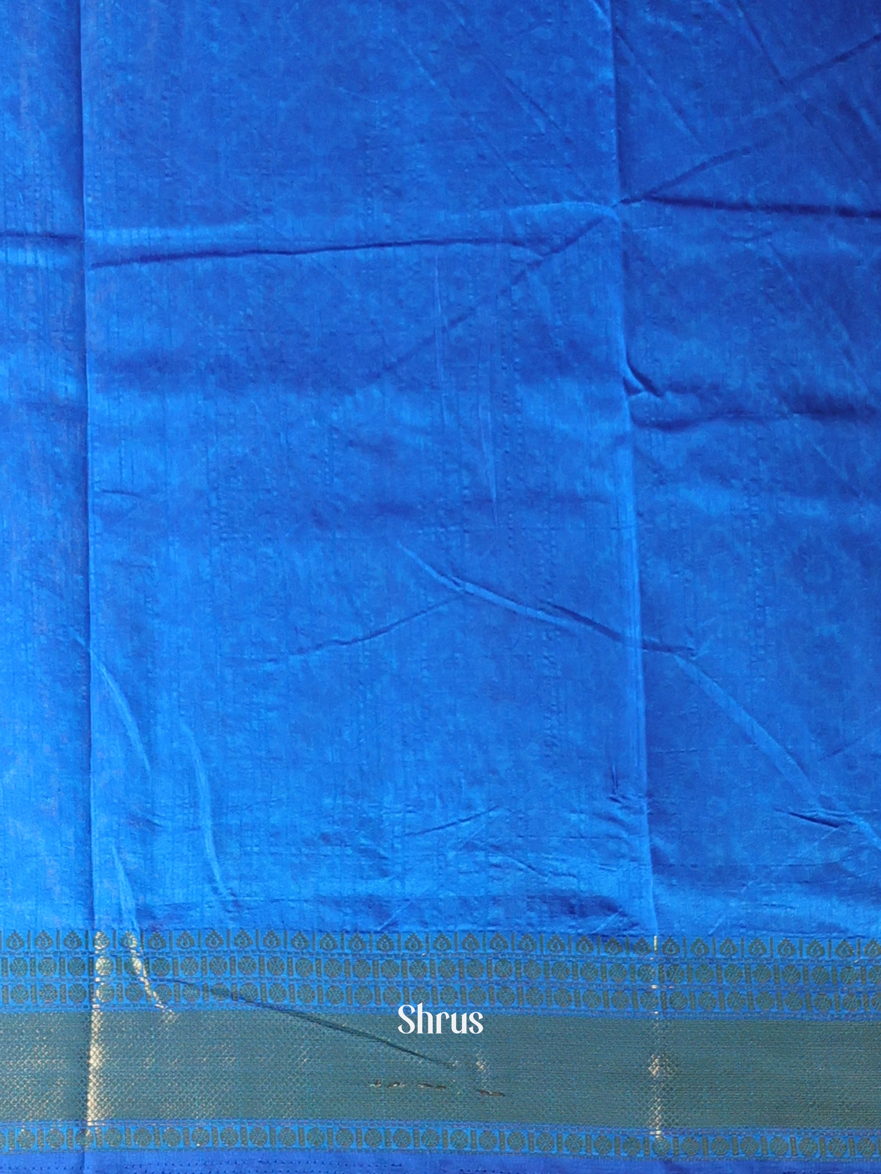 Blue & Teal - Semi Patola Saree - Shop on Shrus.com