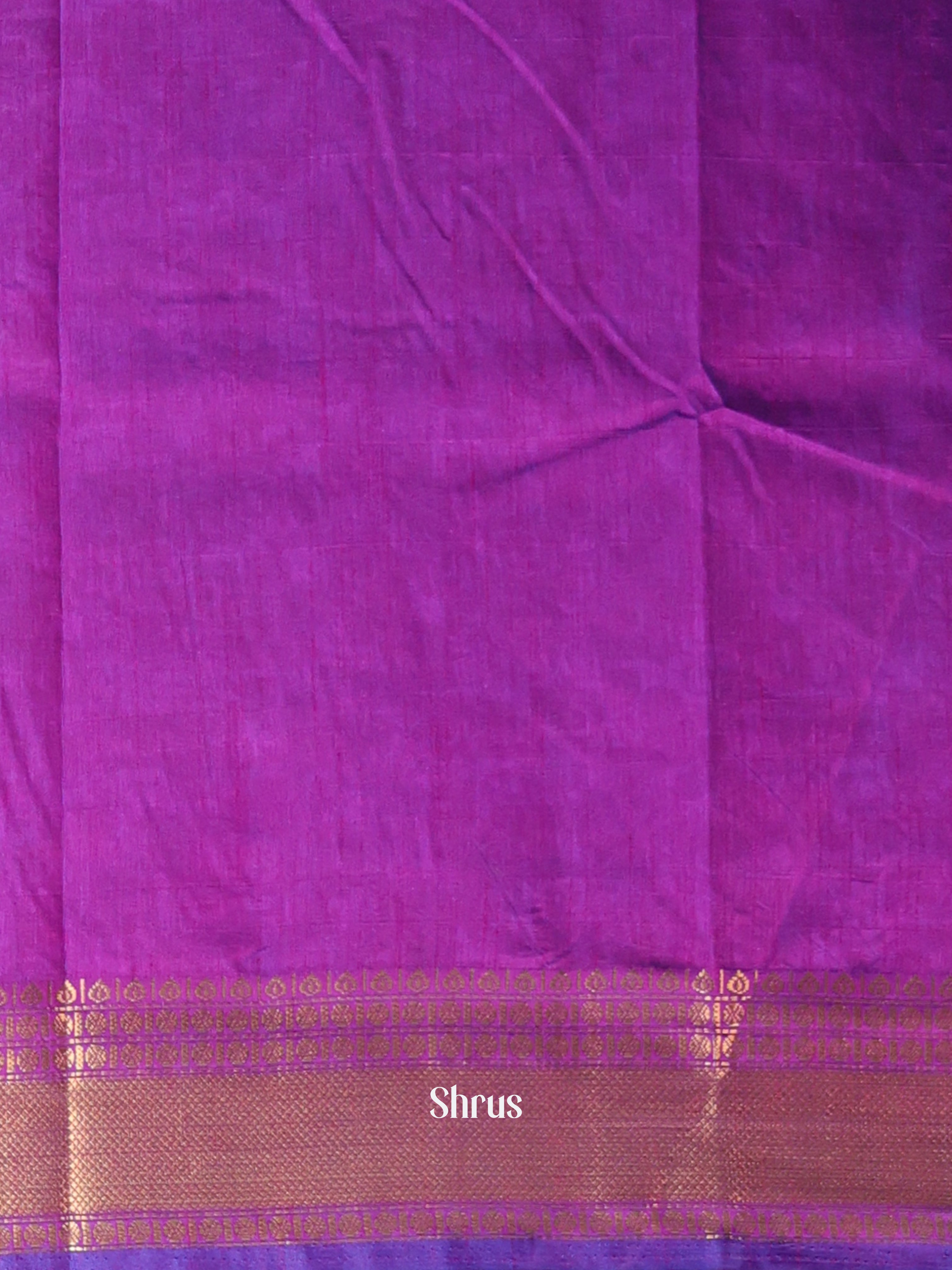 Blue & Purple - Semi Patola Saree - Shop on Shrus.com