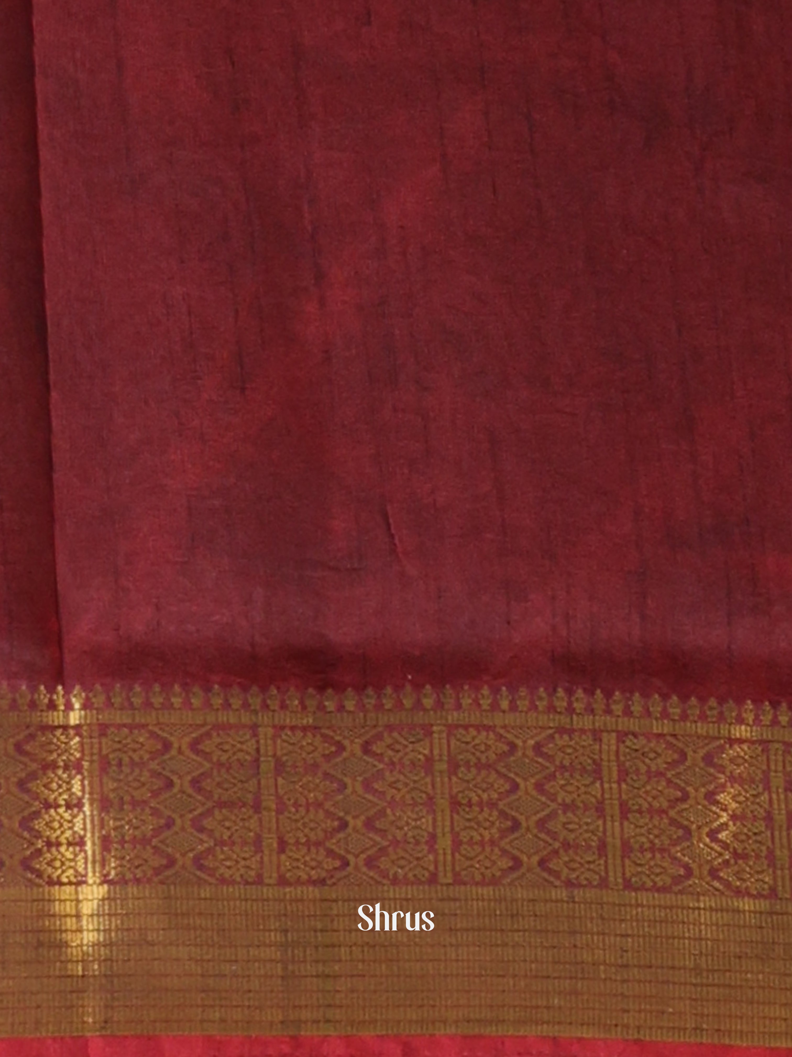 Red & Brown - Semi Patola Saree - Shop on Shrus.com