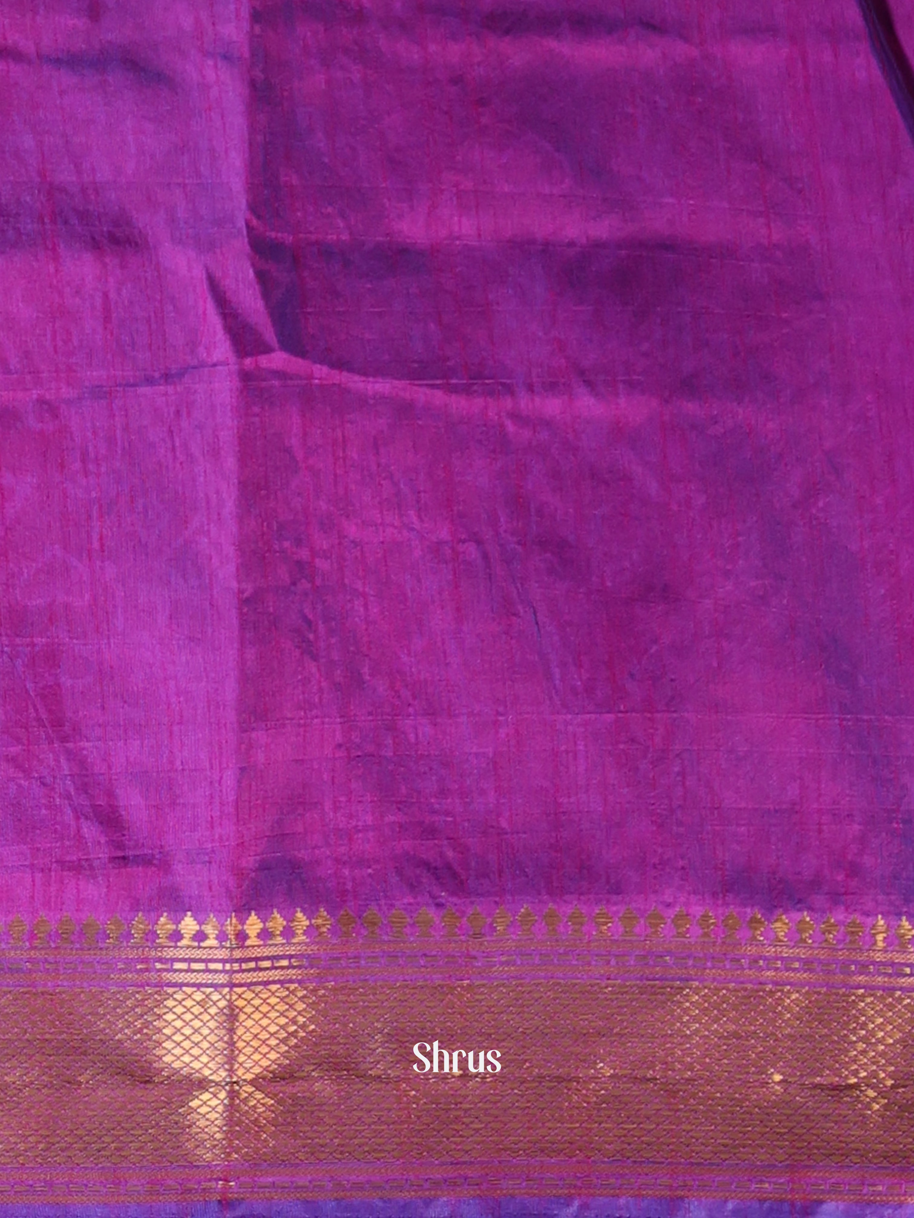 Blue & Purple - Semi Patola Saree - Shop on Shrus.com