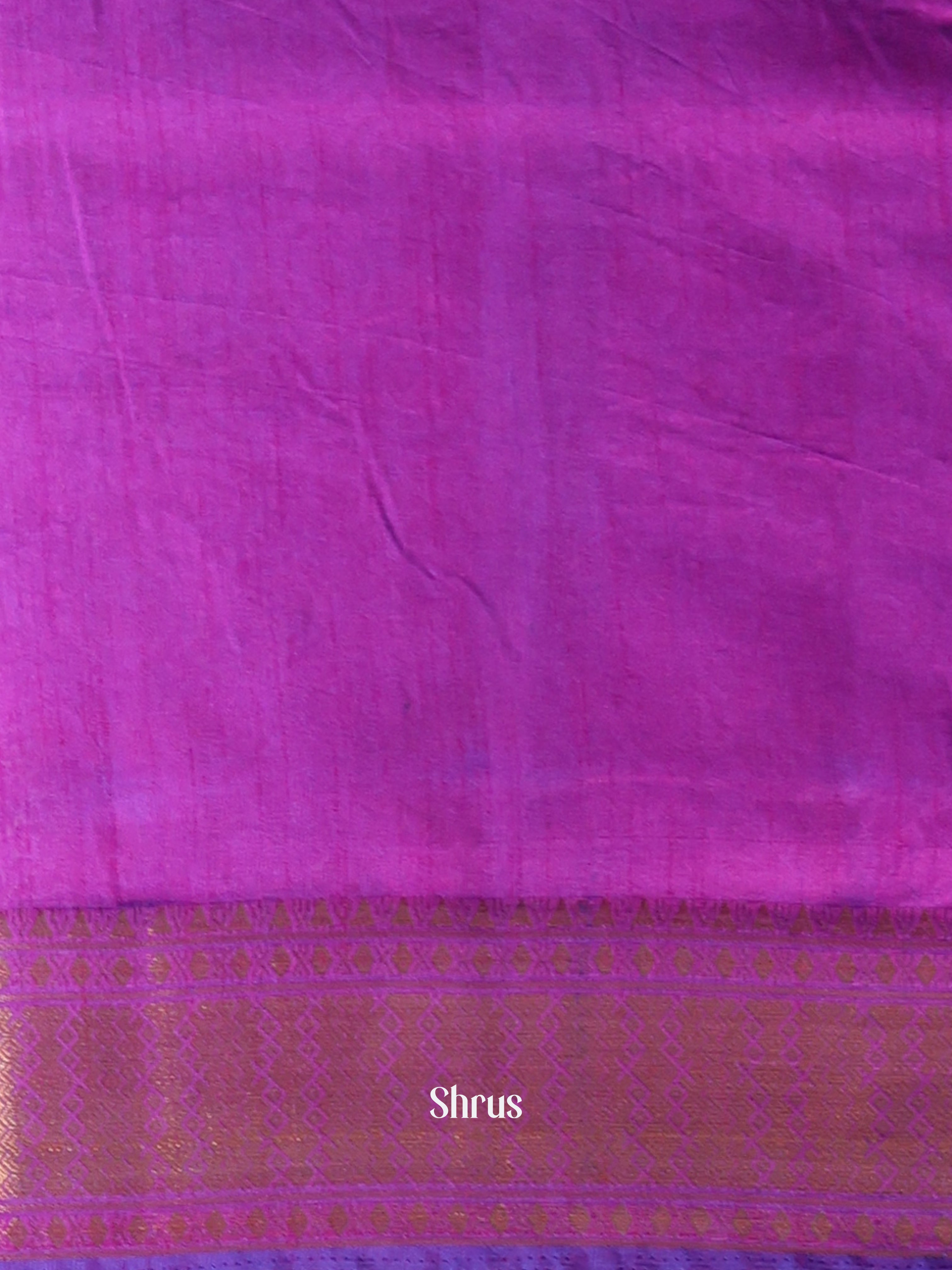 Blue & Purple - Semi Patola Saree - Shop on Shrus.com