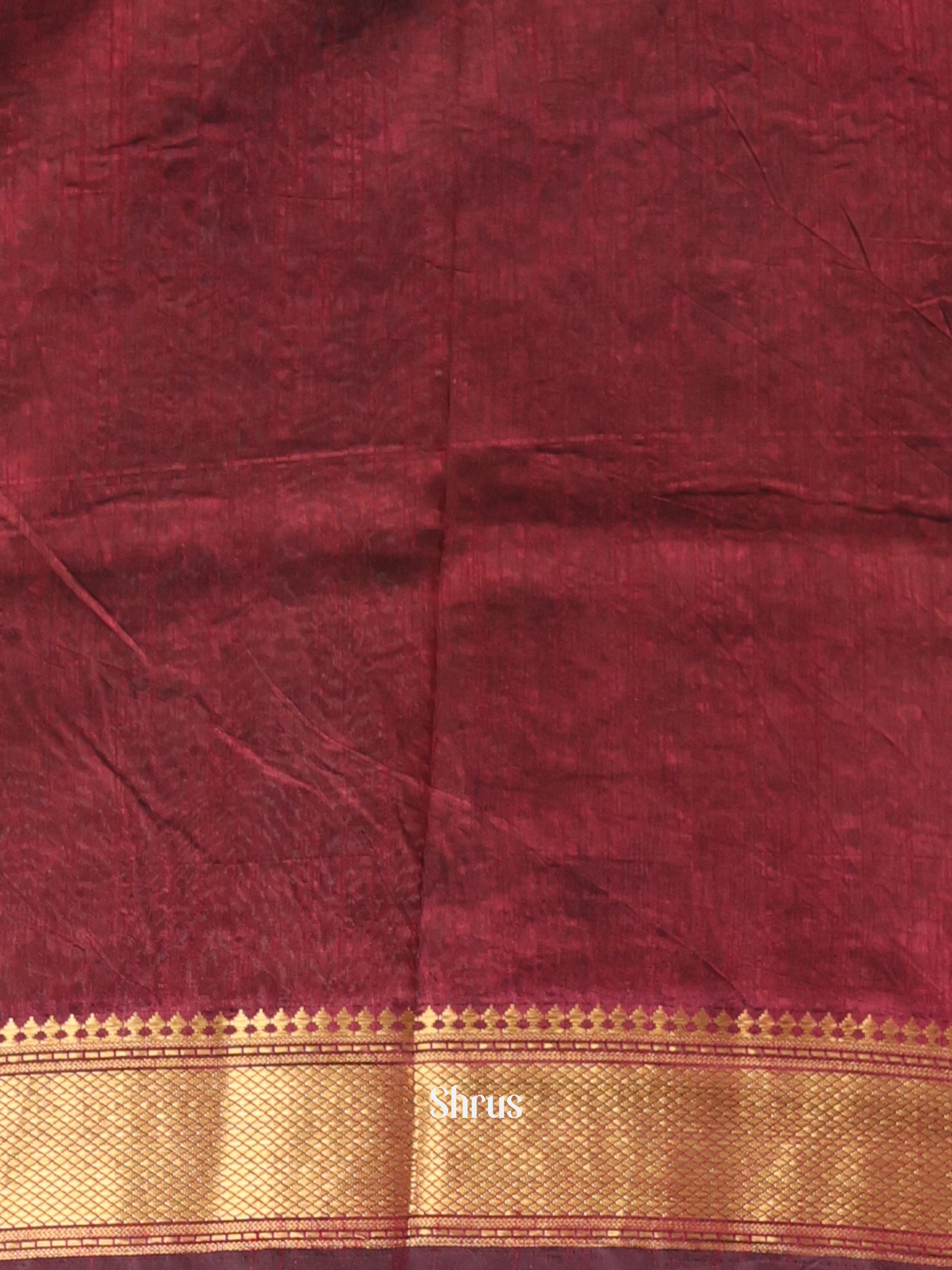 Black & Maroon - Semi Patola Saree - Shop on Shrus.com