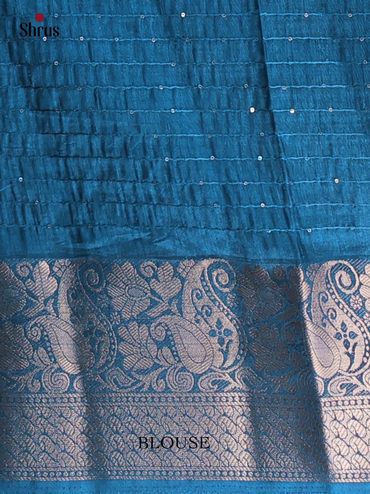 Blue- Semi Tussar Saree - Shop on Shrus.com