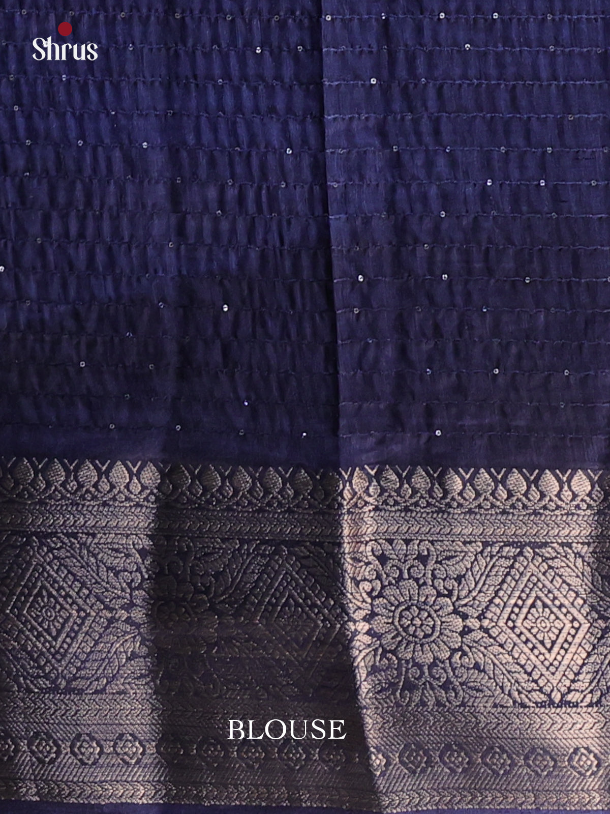 Dark Blue - Semi Tussar Saree - Shop on Shrus.com