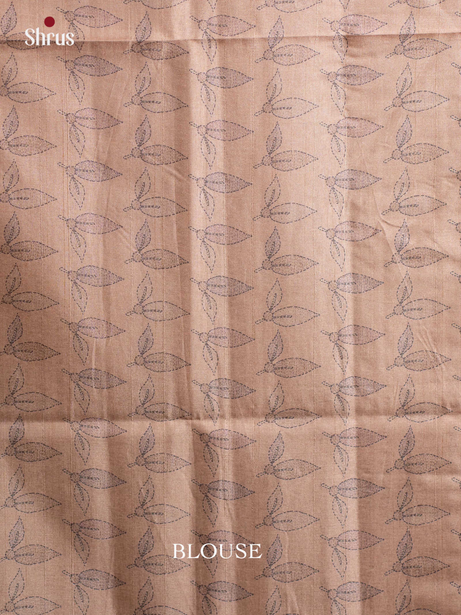 Peach - Printed Tussar Saree - Shop on Shrus.com