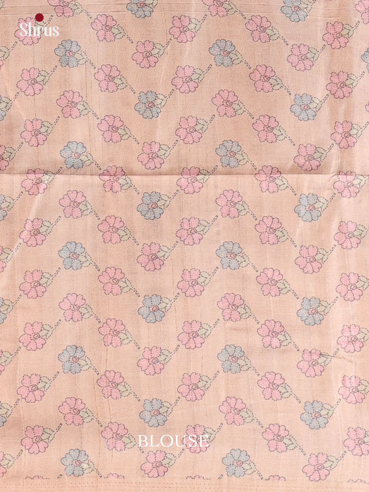 Peach - Printed Tussar Saree - Shop on Shrus.com