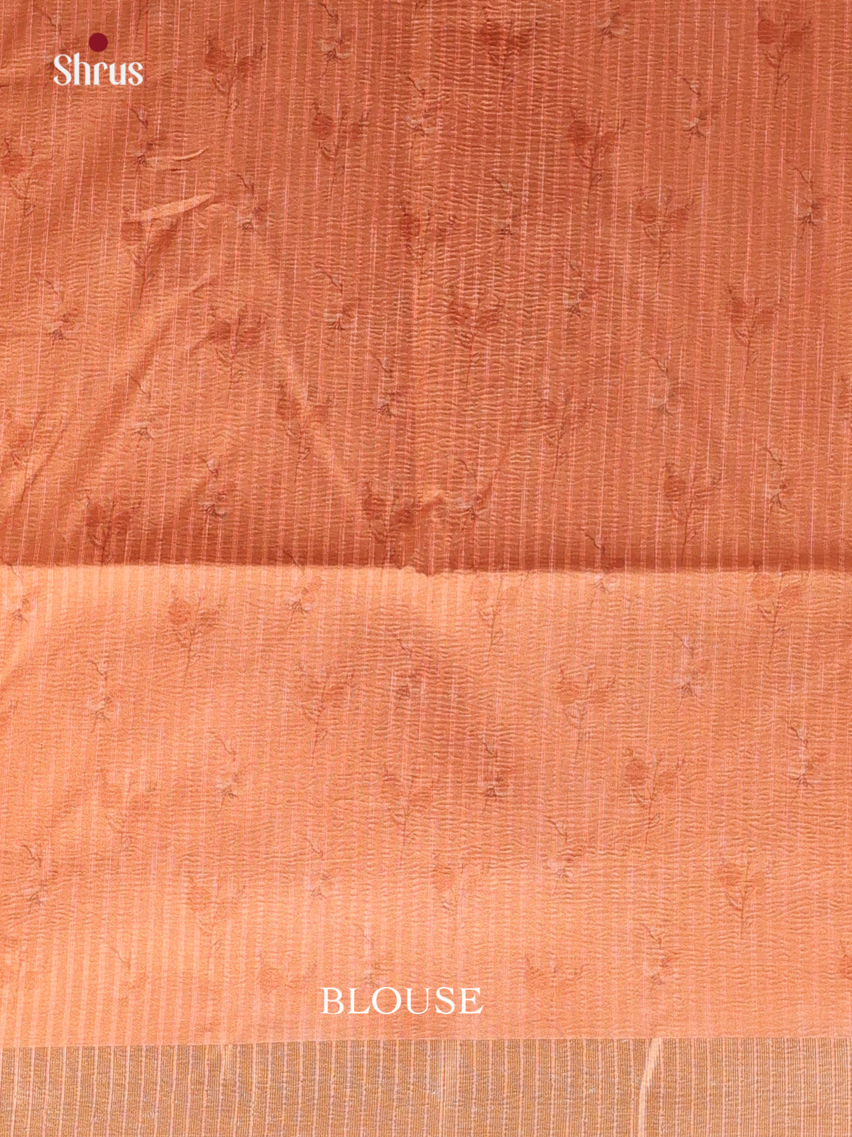 Peachish Orange- Bamboo silk Saree - Shop on Shrus.com