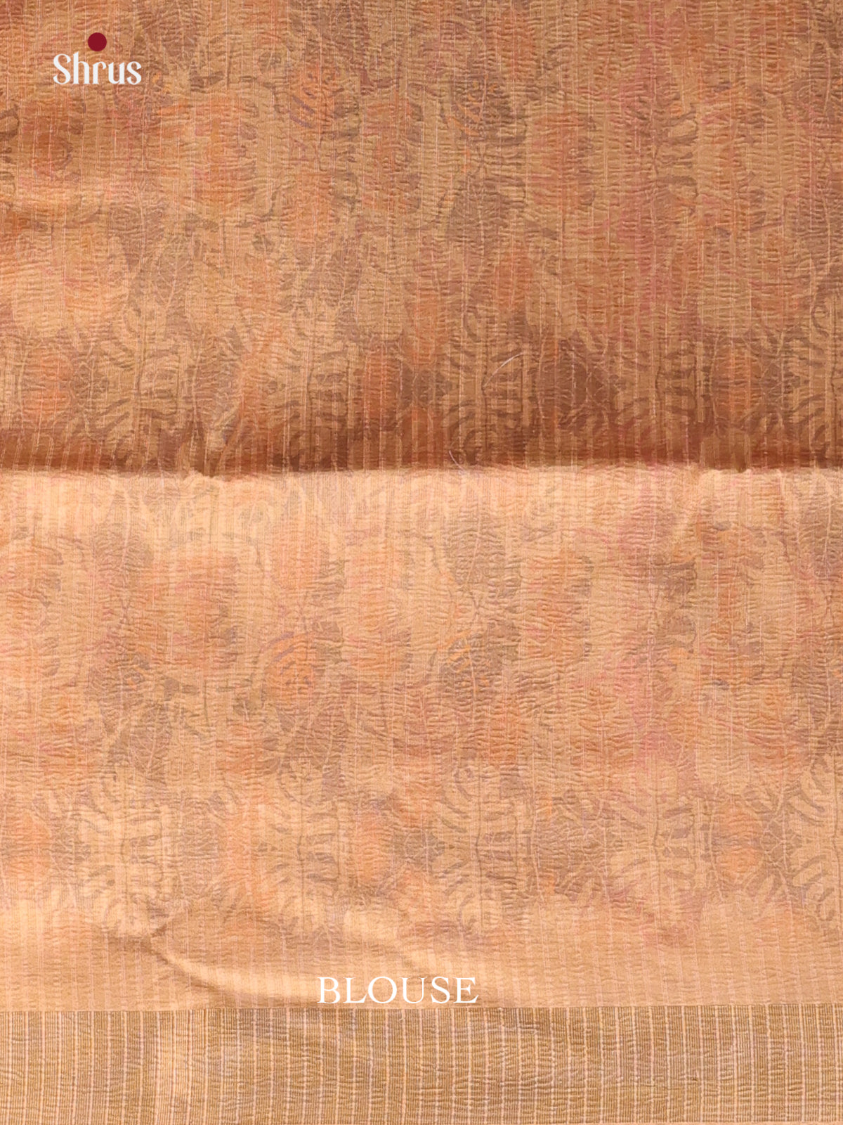 Peach- Bamboo silk Saree - Shop on Shrus.com