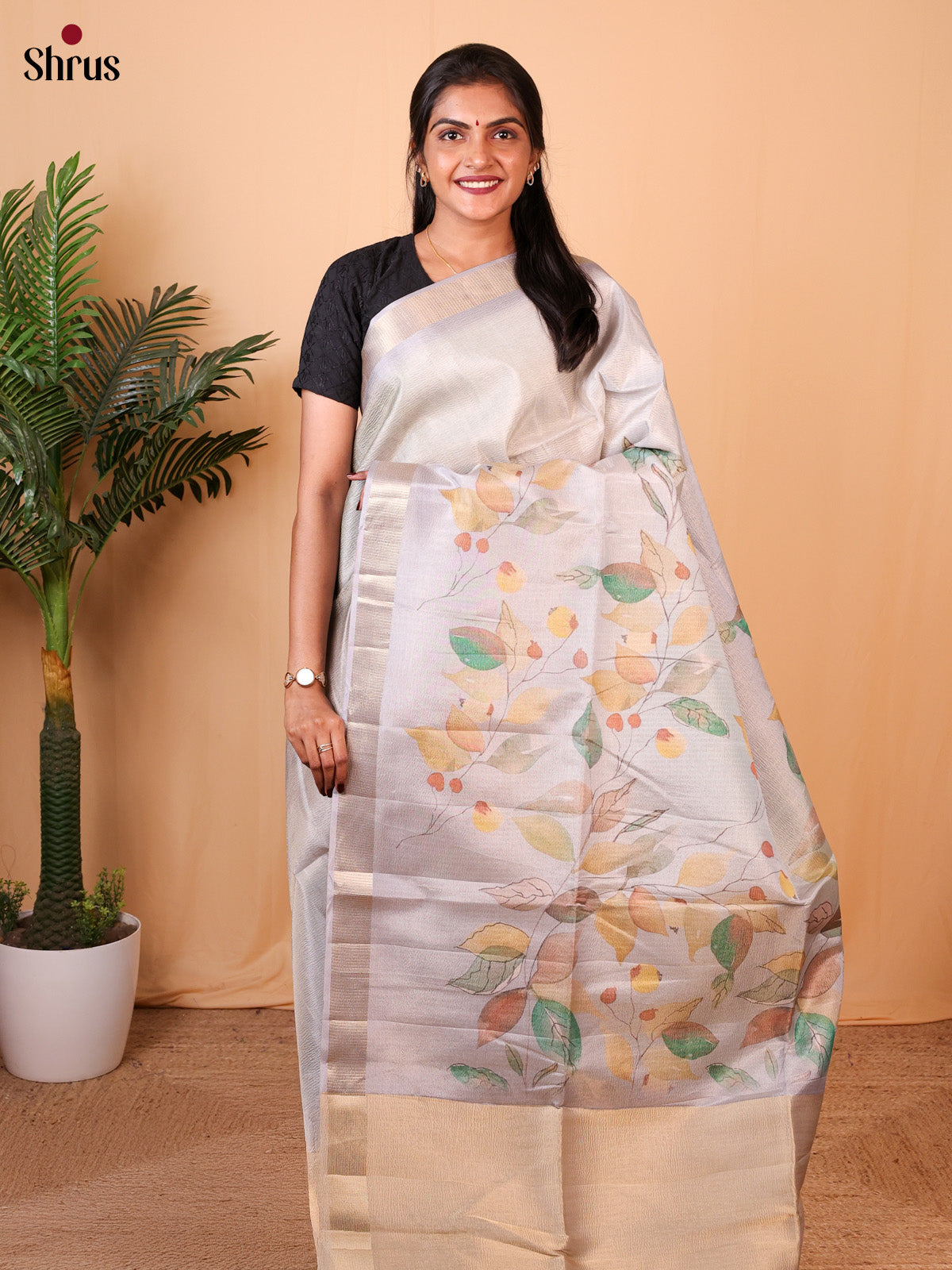 mild Lavender - Bamboo silk Saree - Shop on Shrus.com