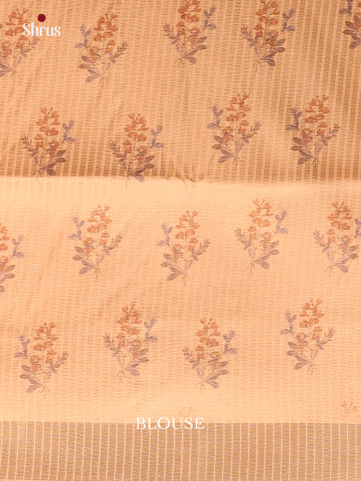 Peach- Bamboo silk Saree - Shop on Shrus.com